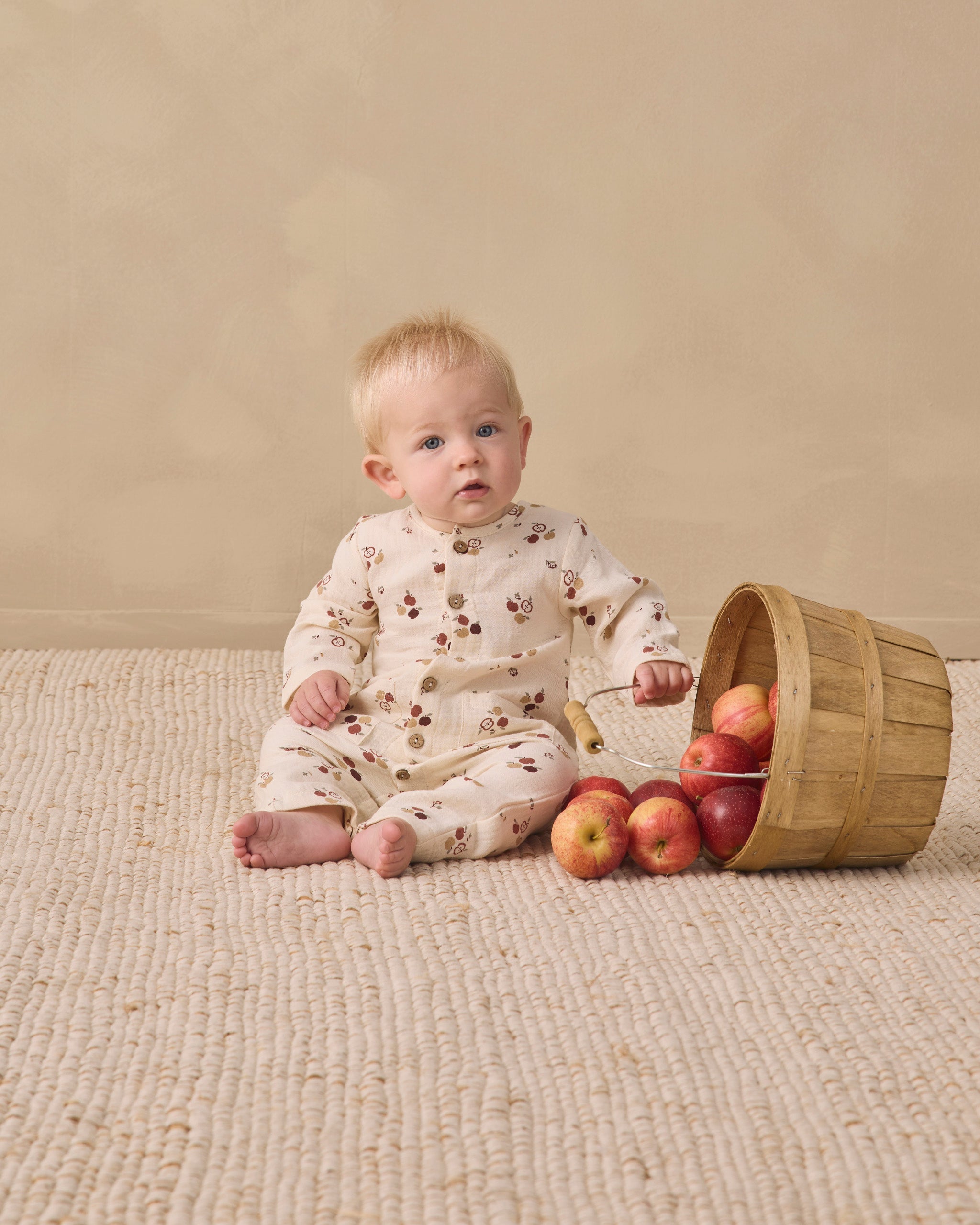 Pocketed Woven Jumpsuit Apples - Rylee + Cru | Kids Clothes | Trendy Baby Clothes | Modern Infant Outfits |