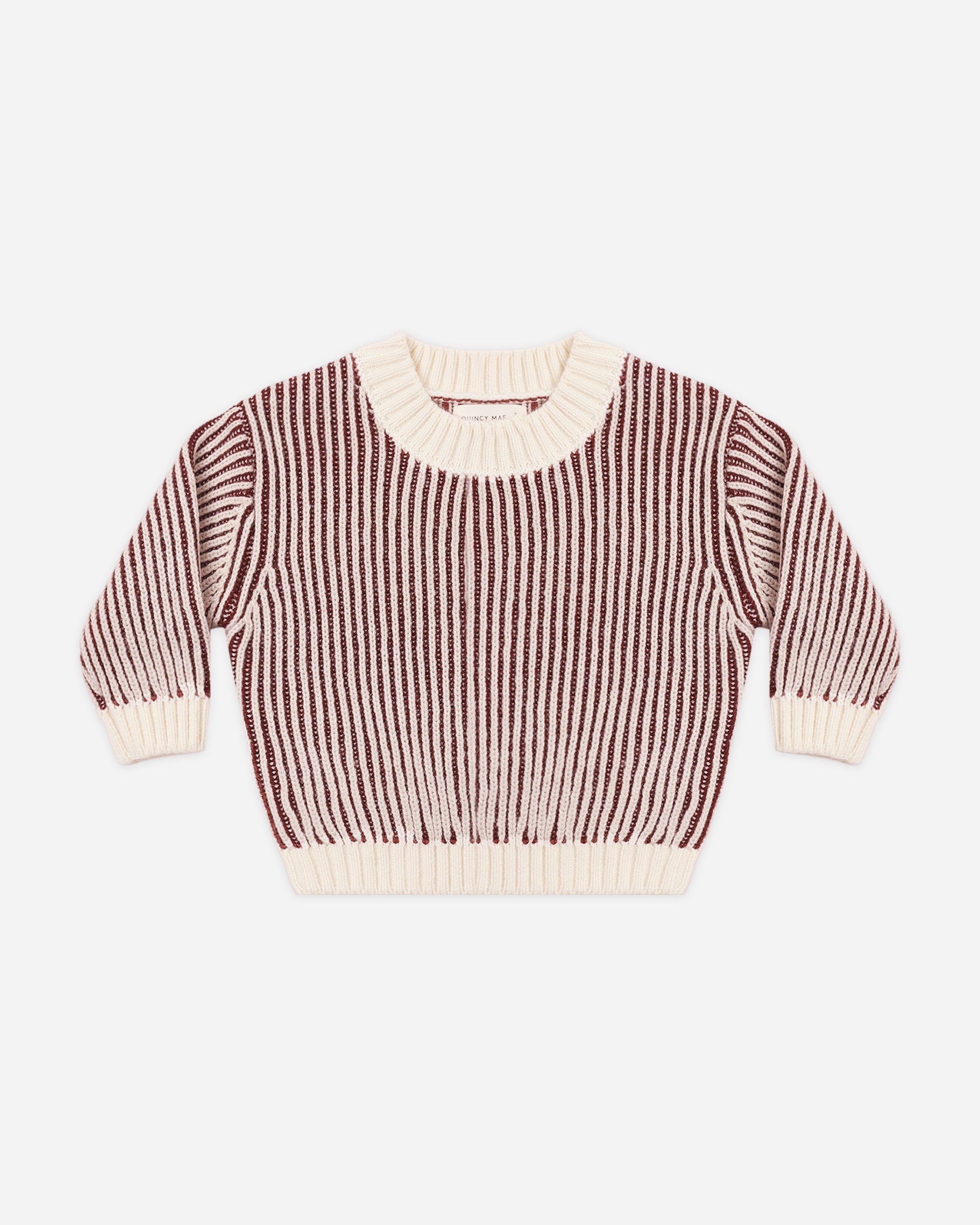 Relaxed Knit Sweater Black Cherry Stripe - Rylee + Cru | Kids Clothes | Trendy Baby Clothes | Modern Infant Outfits |