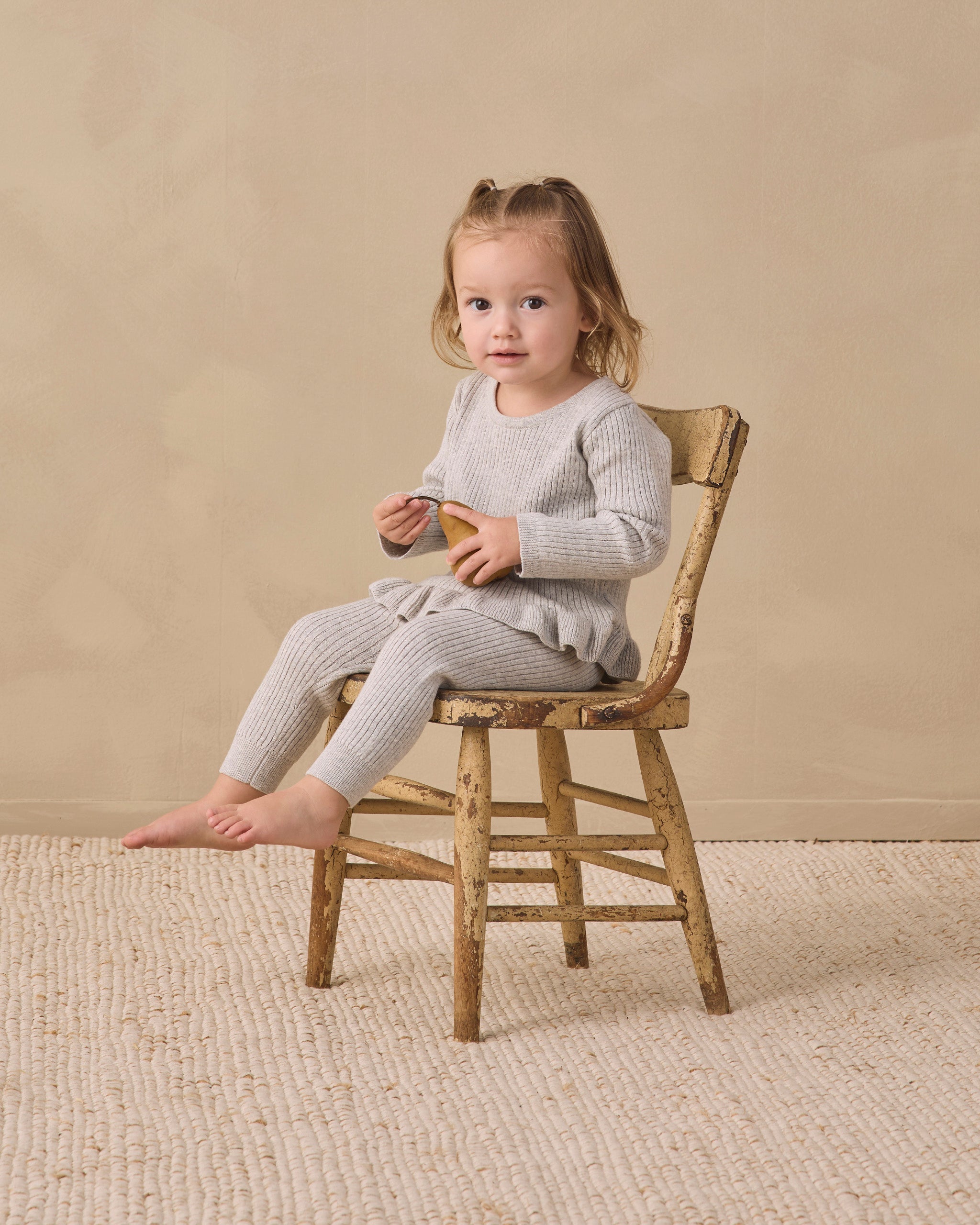 Rib Knit Legging Heathered Fog - Rylee + Cru | Kids Clothes | Trendy Baby Clothes | Modern Infant Outfits |