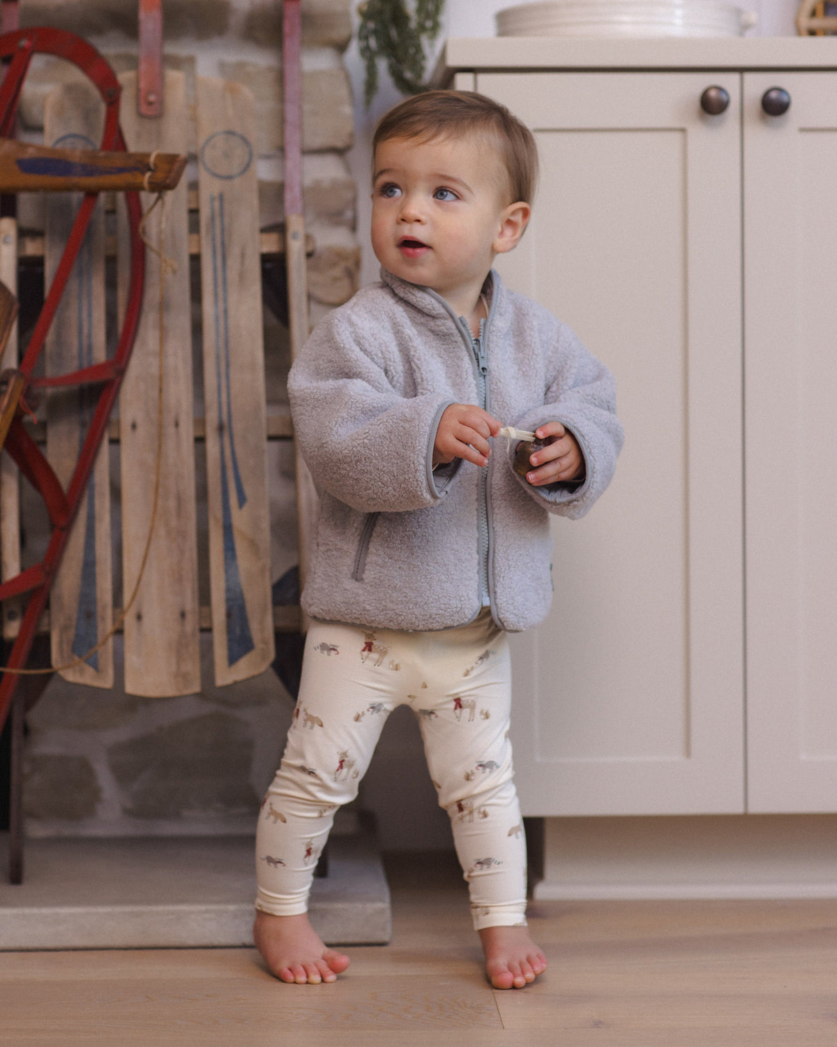 Shearling Zip Jacket Fog - Rylee + Cru | Kids Clothes | Trendy Baby Clothes | Modern Infant Outfits |