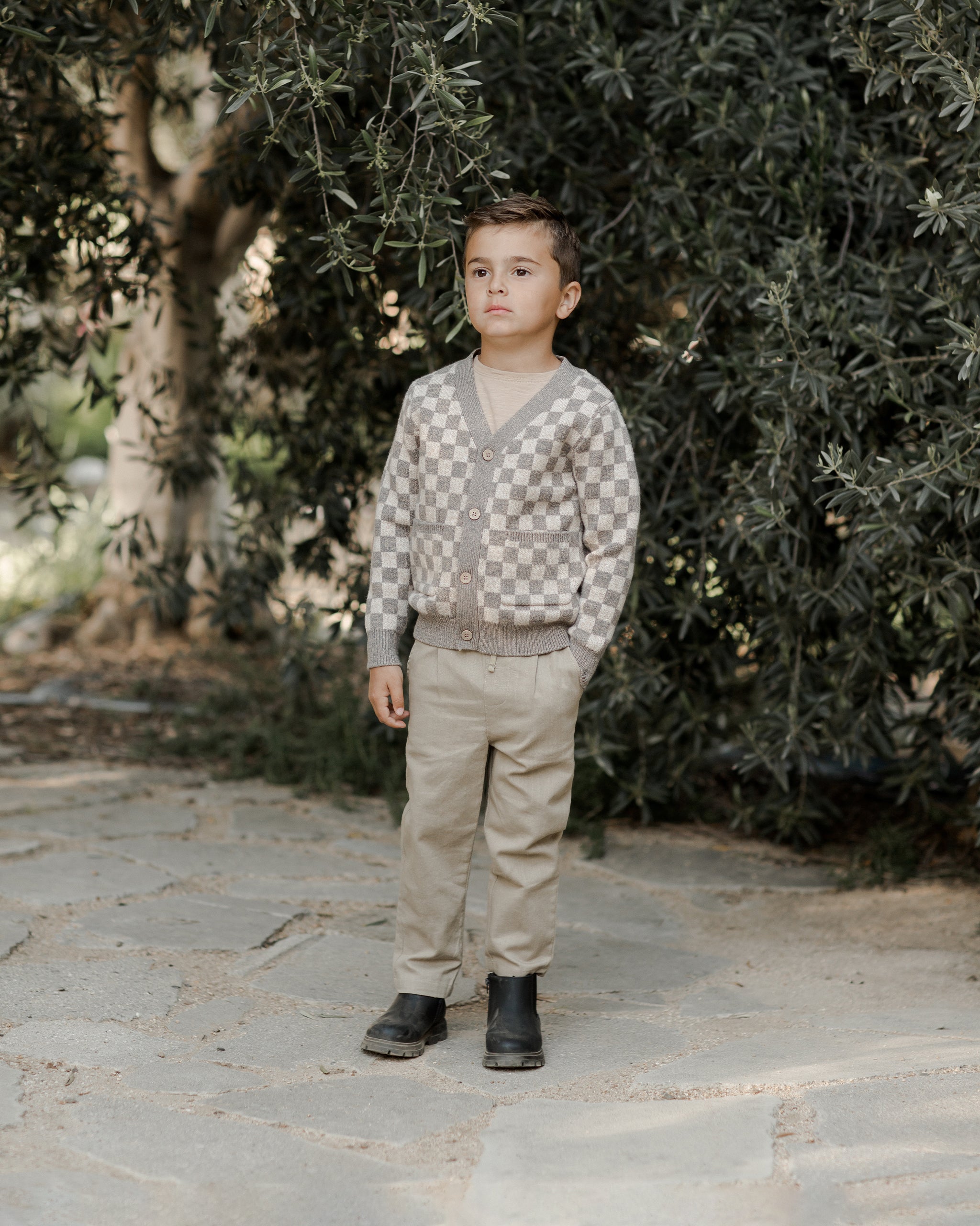 Boys Cardigan || Heathered Check - Rylee + Cru | Kids Clothes | Trendy Baby Clothes | Modern Infant Outfits |