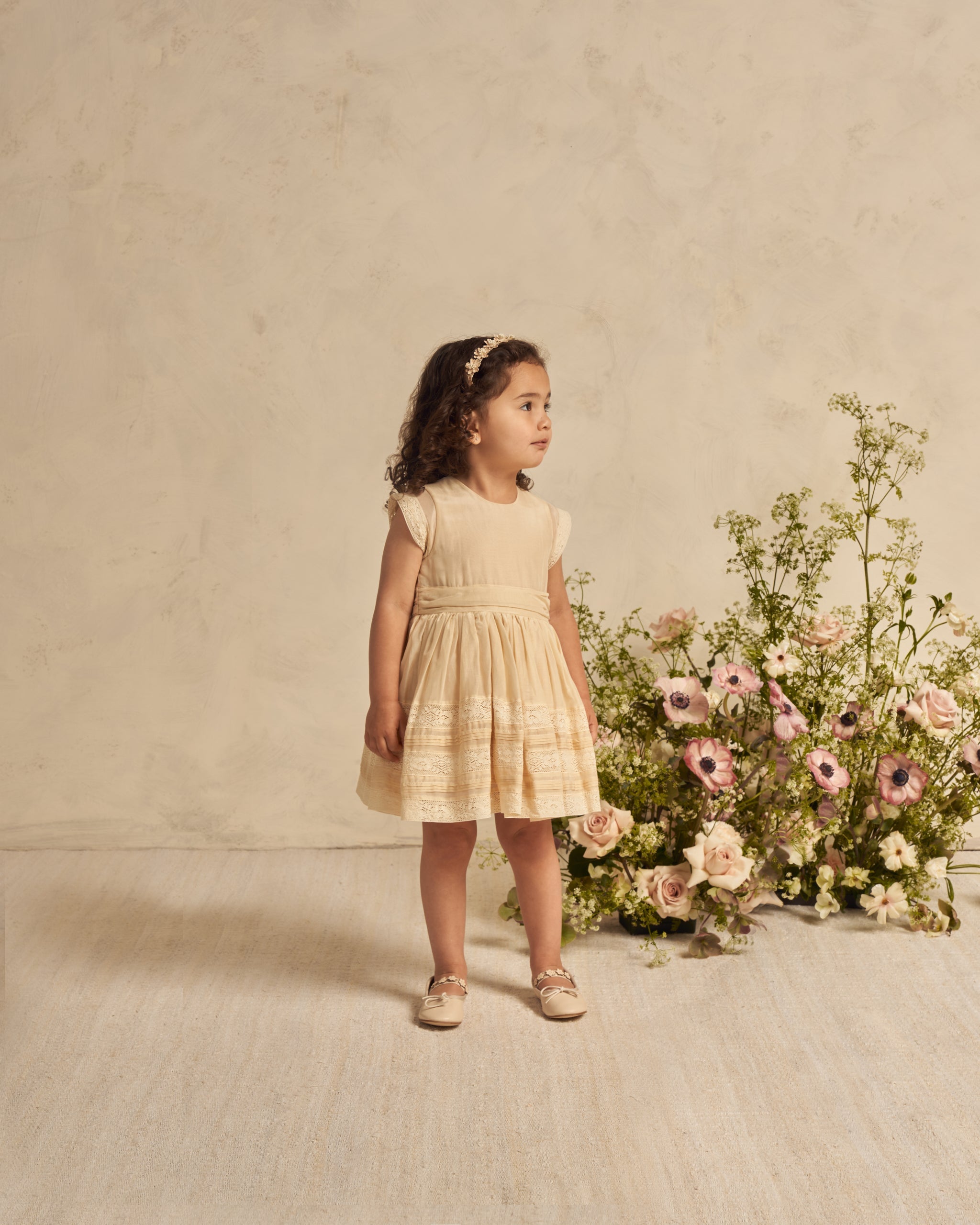 Dahlia Dress || Champagne - Rylee + Cru | Kids Clothes | Trendy Baby Clothes | Modern Infant Outfits |