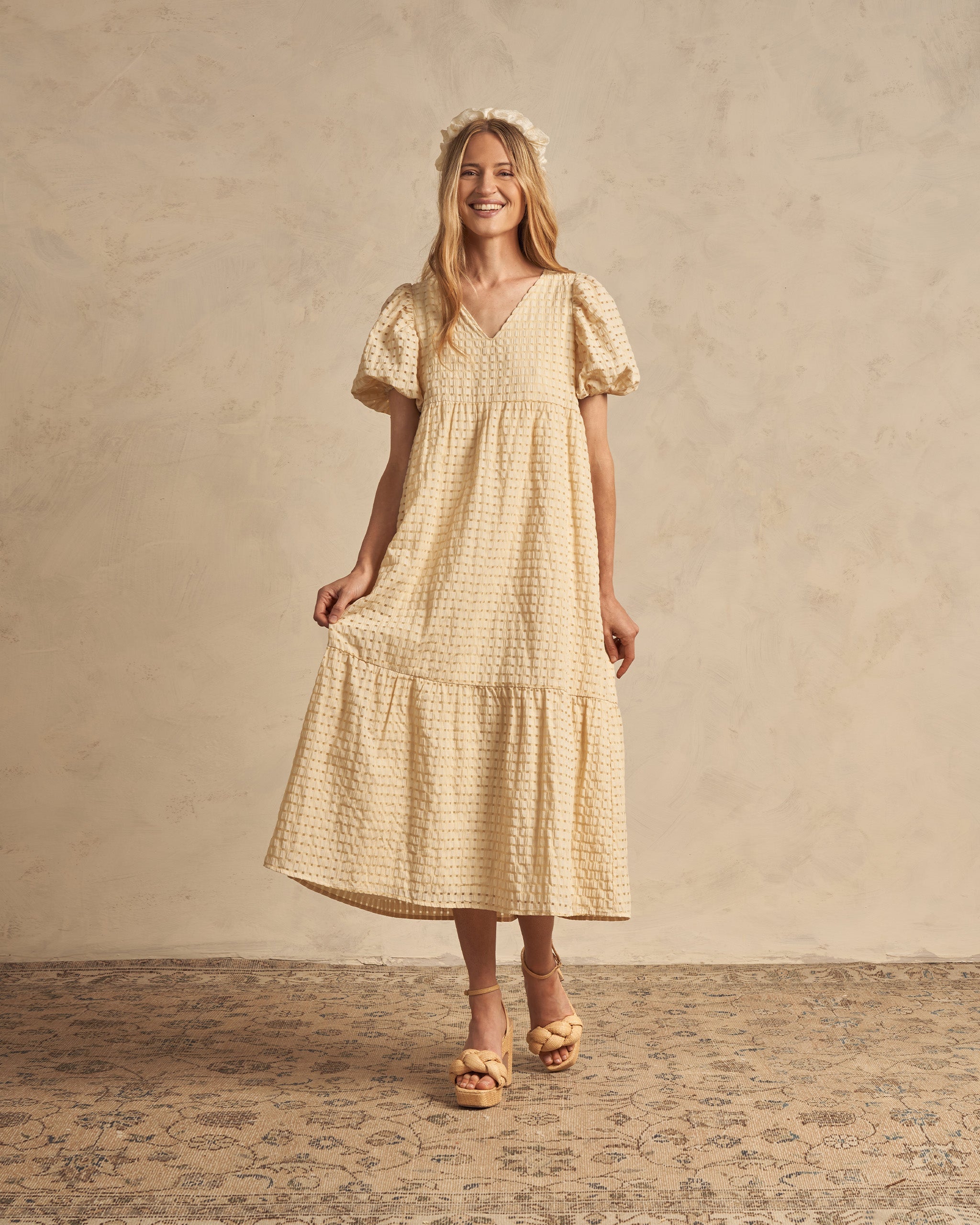 Claire Dress | Lemon Check