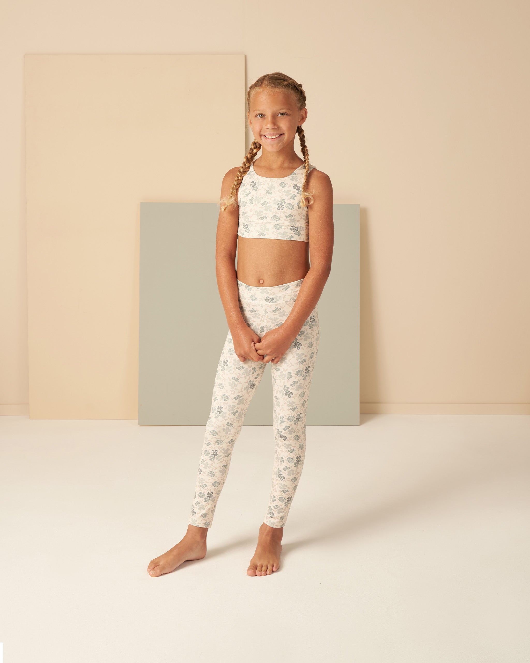 Swift Sports Bra || Blue Floral - Rylee + Cru | Kids Clothes | Trendy Baby Clothes | Modern Infant Outfits |