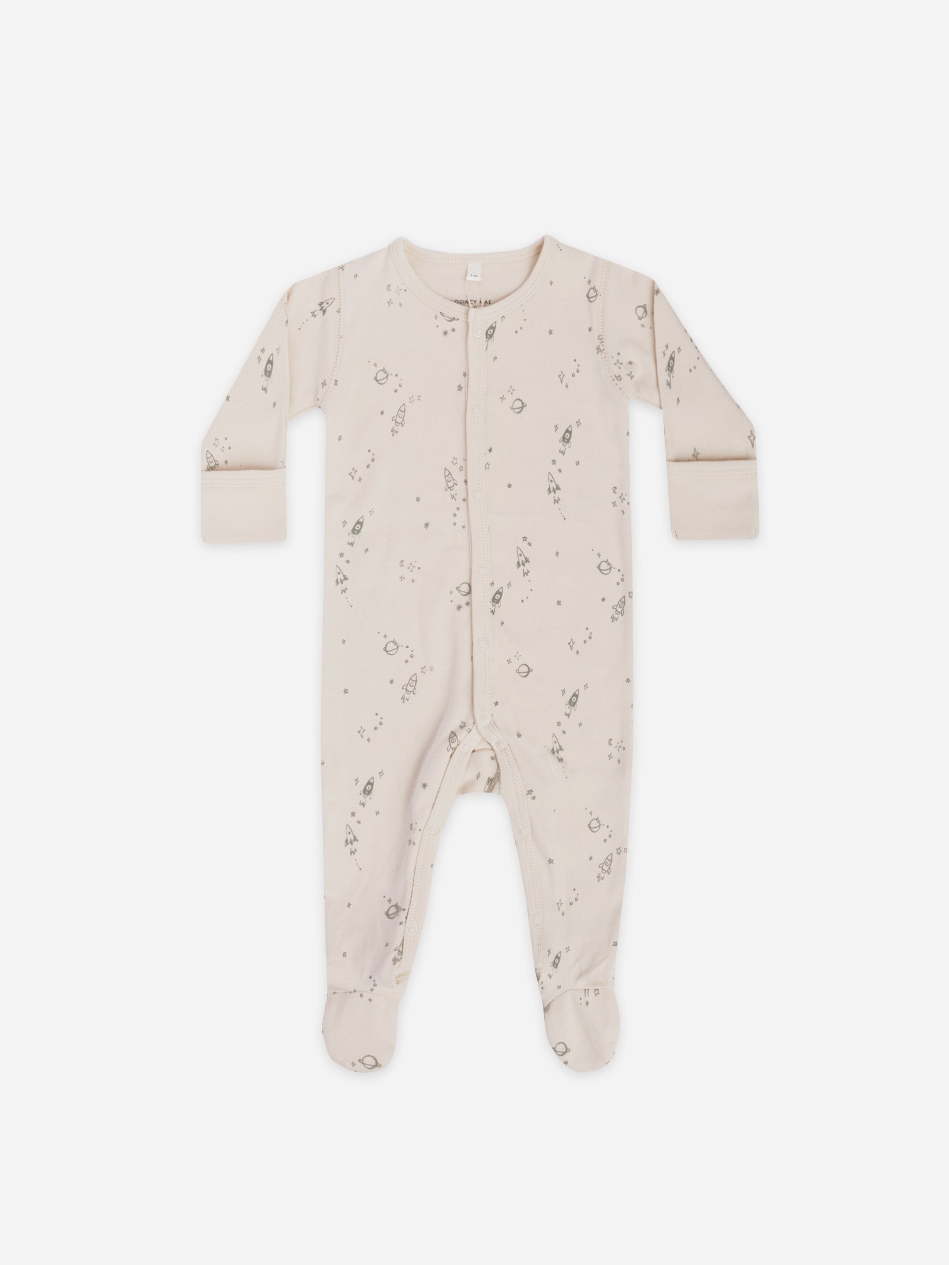 full snap footie | space - Quincy Mae | Baby Basics | Baby Clothing | Organic Baby Clothes | Modern Baby Boy Clothes |
