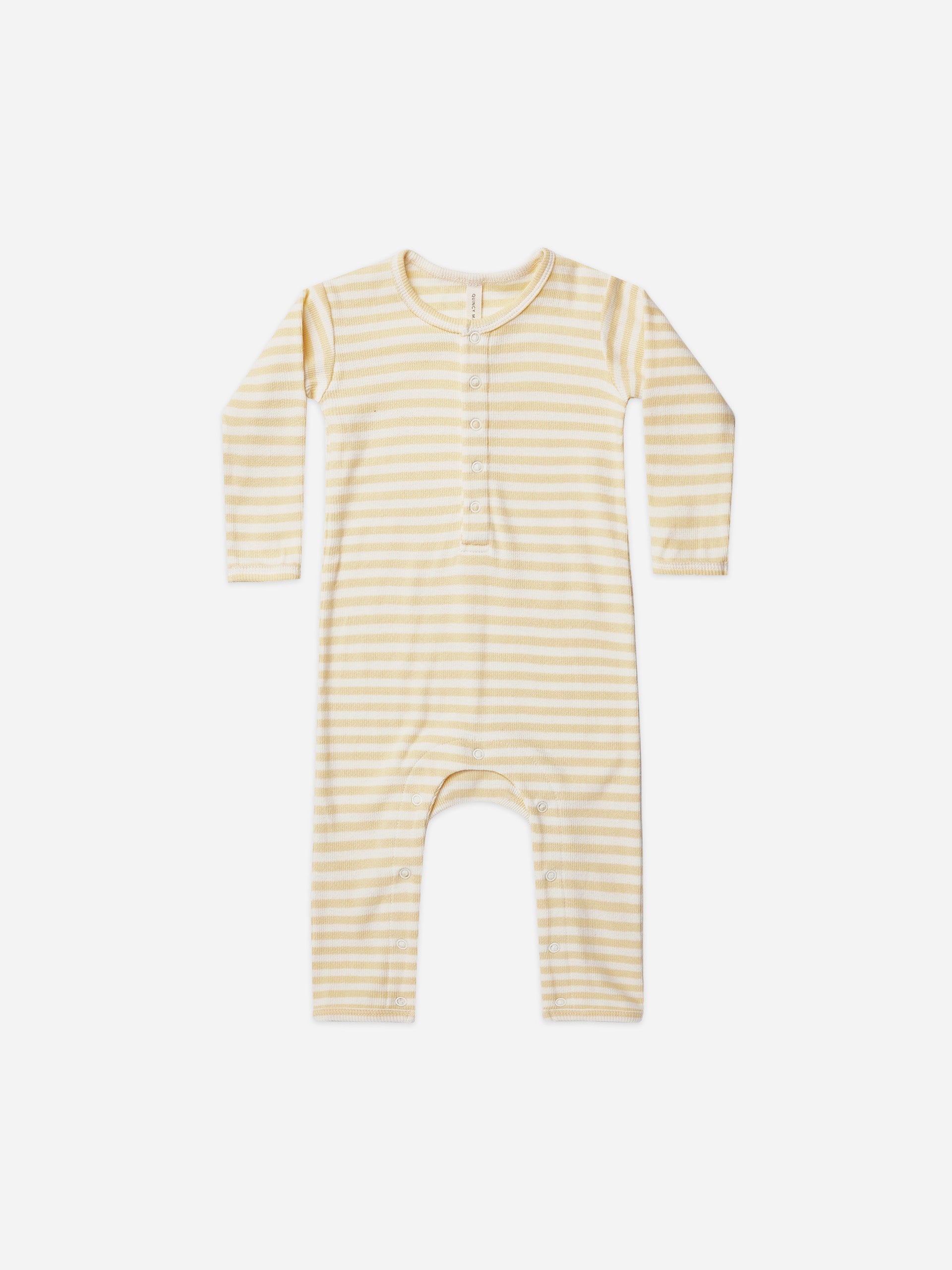 ribbed baby jumpsuit | yellow stripe - Quincy Mae | Baby Basics | Baby Clothing | Organic Baby Clothes | Modern Baby Boy Clothes |