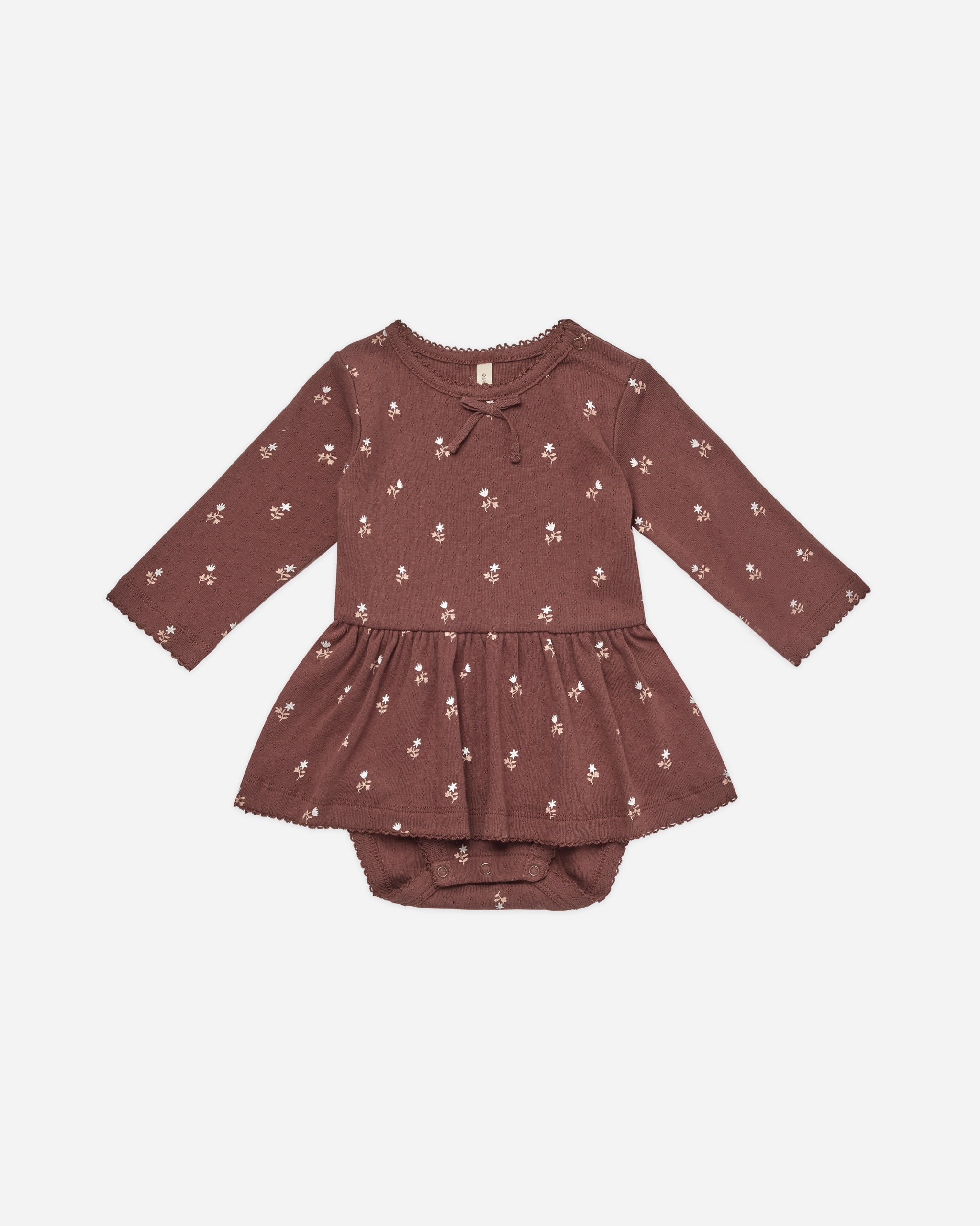 Pointelle Skirted Bodysuit || Plum Fleur - Rylee + Cru | Kids Clothes | Trendy Baby Clothes | Modern Infant Outfits |