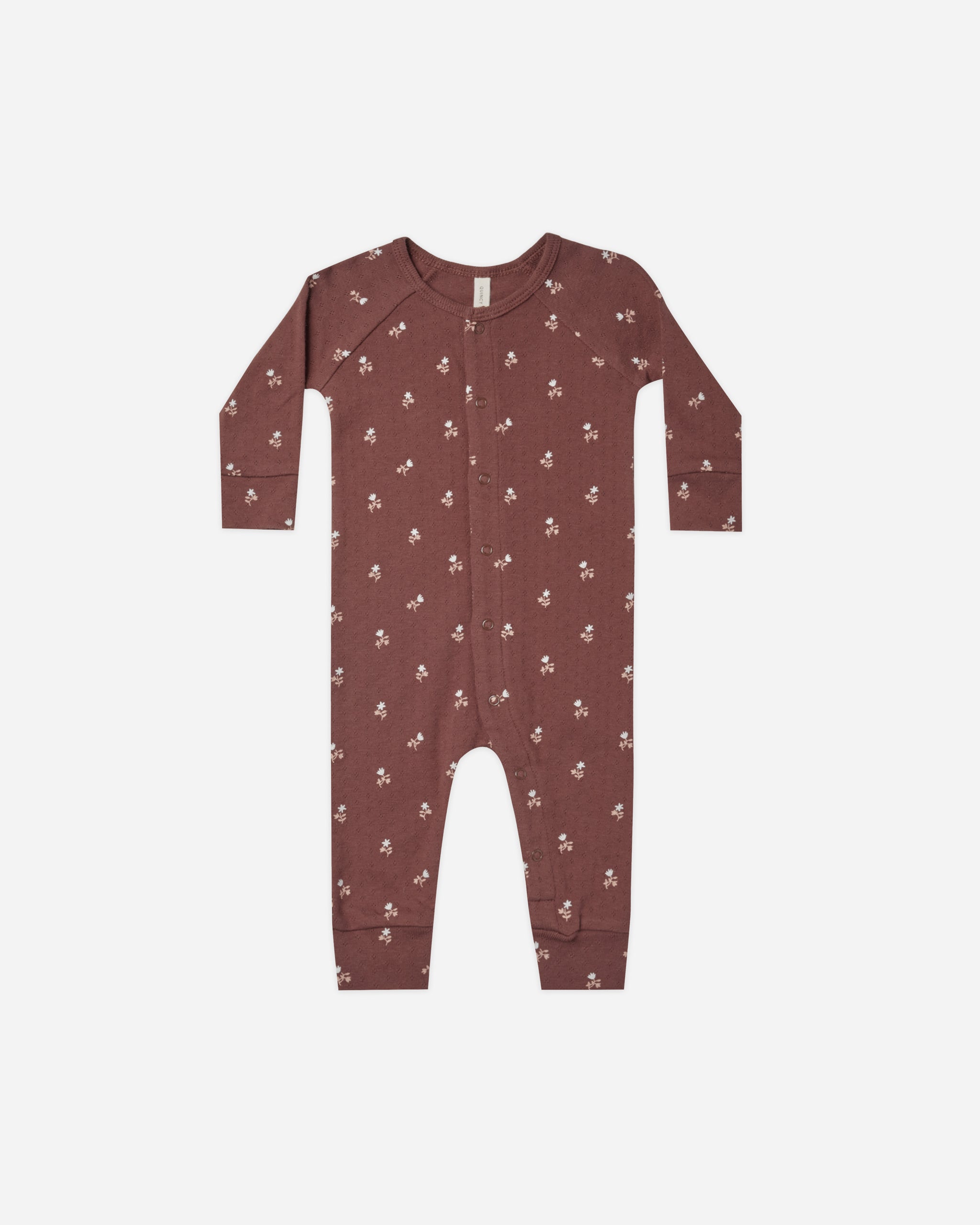 Pointelle Long John || Plum Fleur - Rylee + Cru | Kids Clothes | Trendy Baby Clothes | Modern Infant Outfits |
