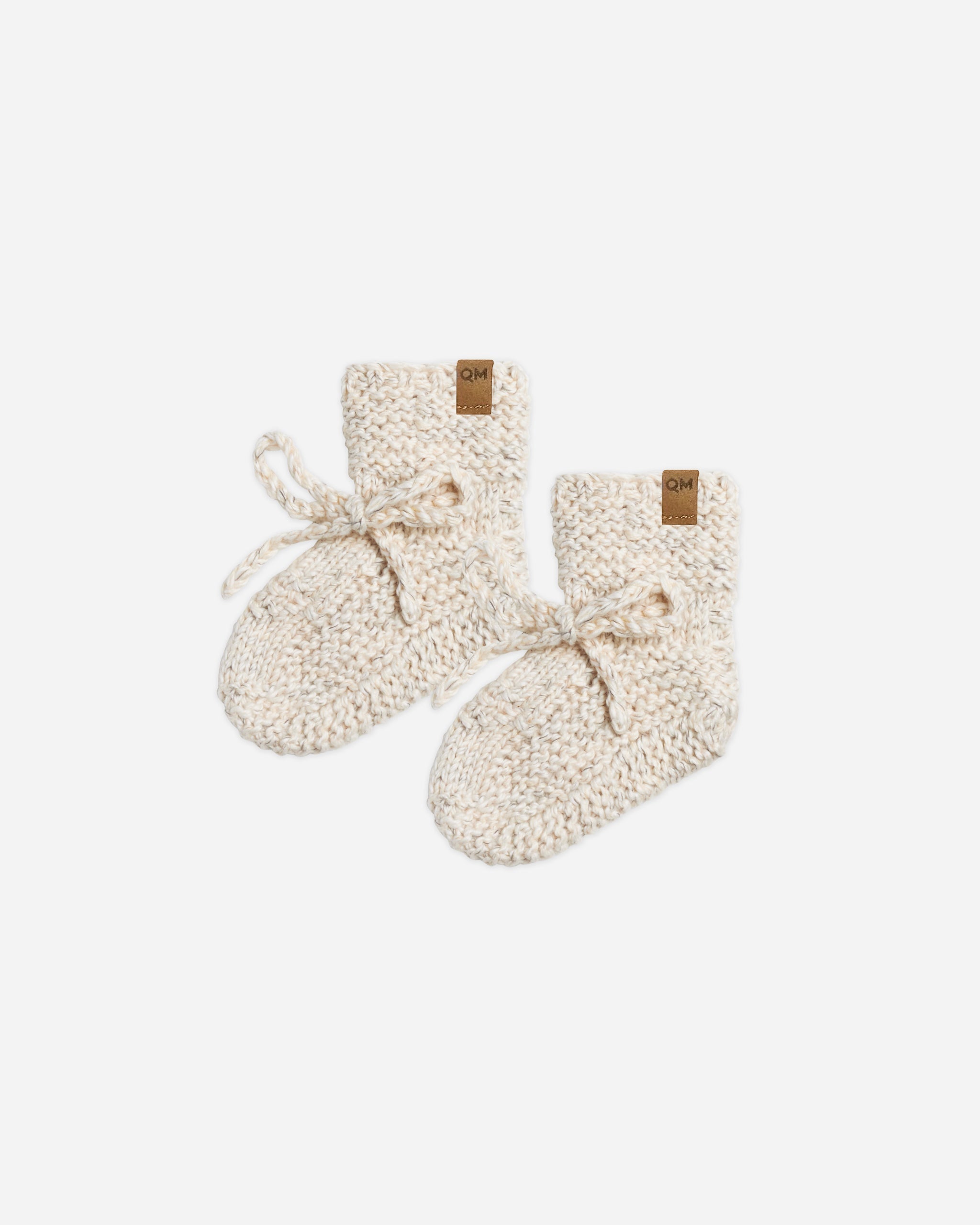 Knit Booties || Natural Speckled - Rylee + Cru | Kids Clothes | Trendy Baby Clothes | Modern Infant Outfits |
