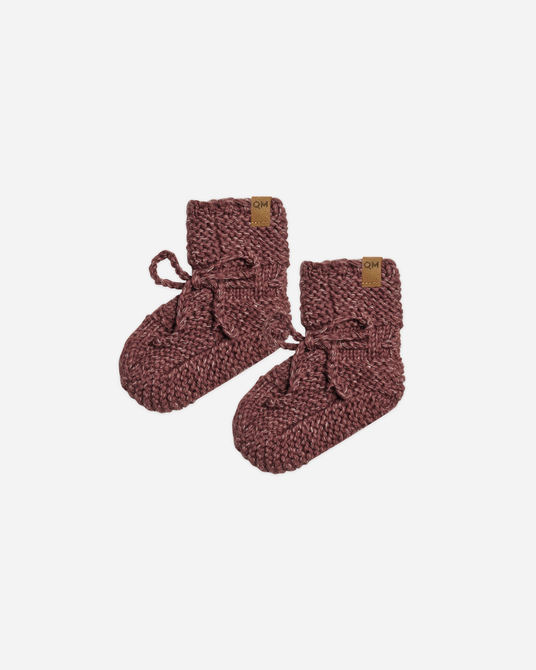 Knit Booties || Plum Heathered - Rylee + Cru | Kids Clothes | Trendy Baby Clothes | Modern Infant Outfits |