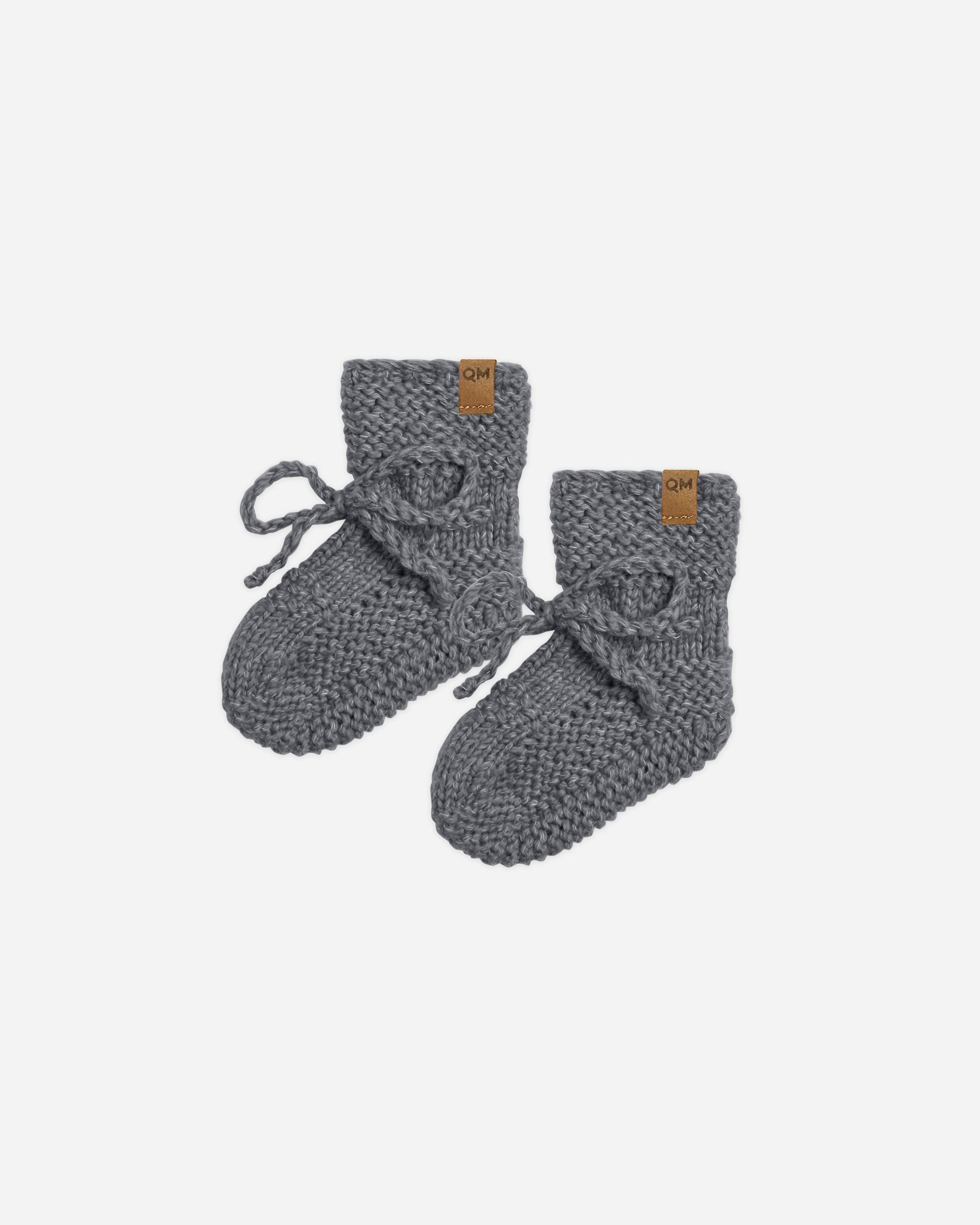 Knit Booties || Navy Heathered - Rylee + Cru | Kids Clothes | Trendy Baby Clothes | Modern Infant Outfits |