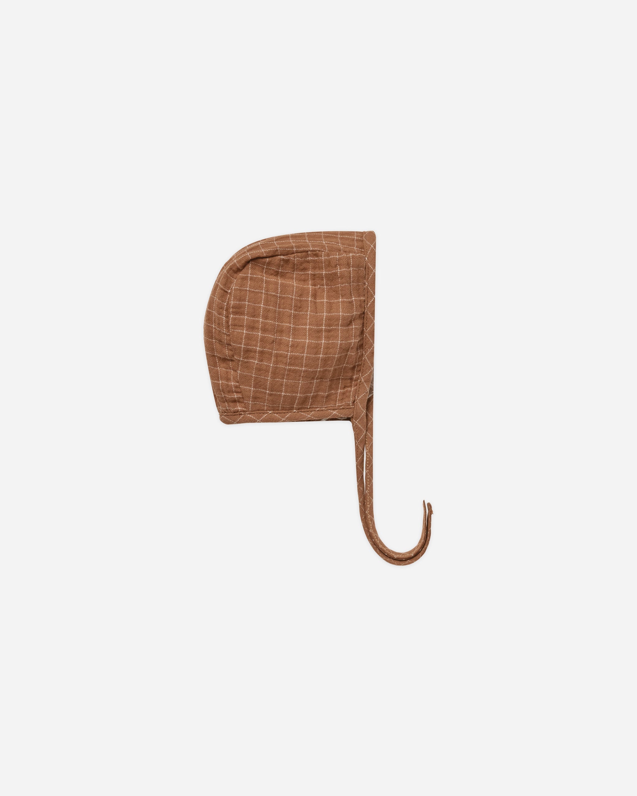 Woven Baby Bonnet || Cinnamon Grid - Rylee + Cru | Kids Clothes | Trendy Baby Clothes | Modern Infant Outfits |