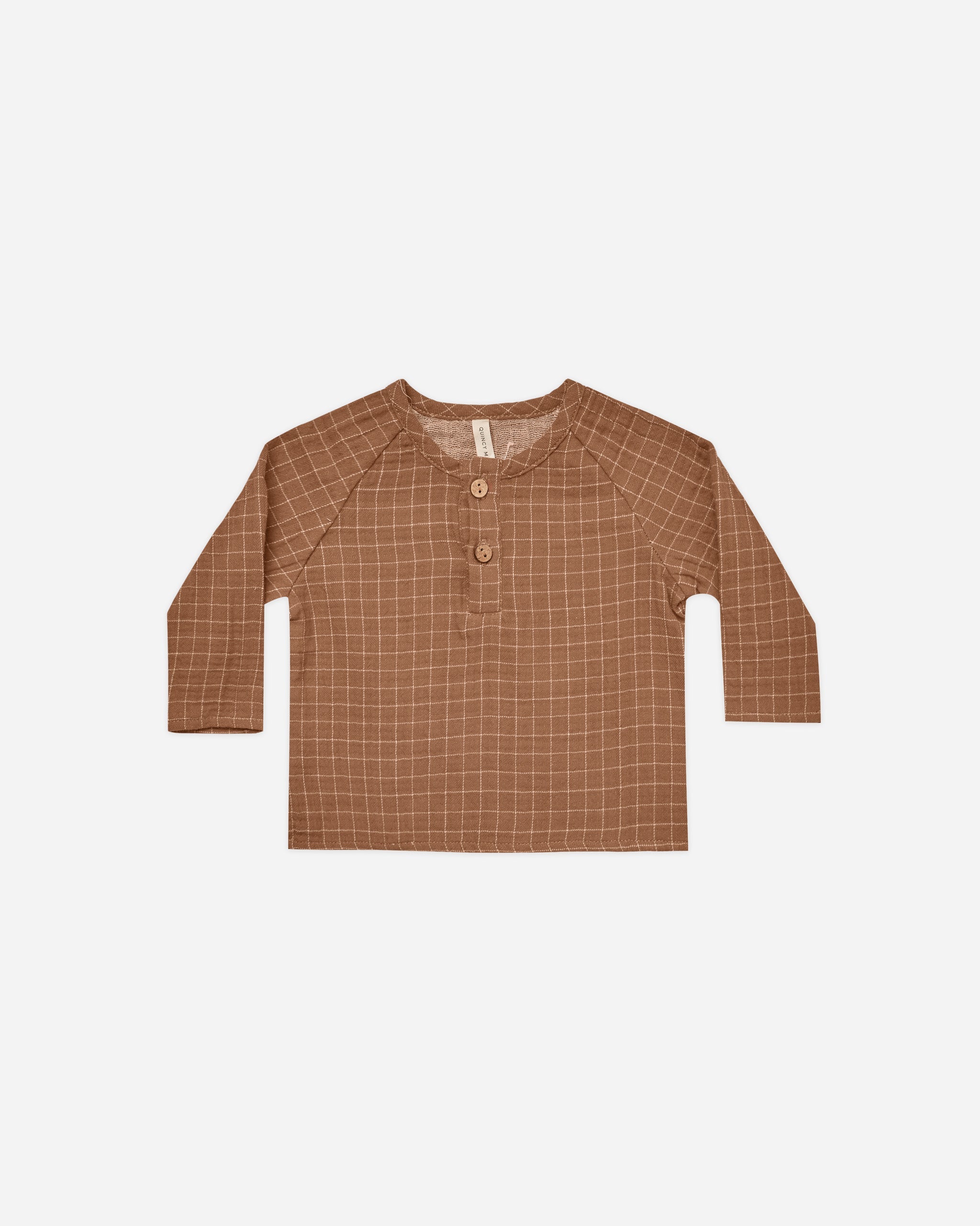 Zion Shirt || Cinnamon Grid - Rylee + Cru | Kids Clothes | Trendy Baby Clothes | Modern Infant Outfits |