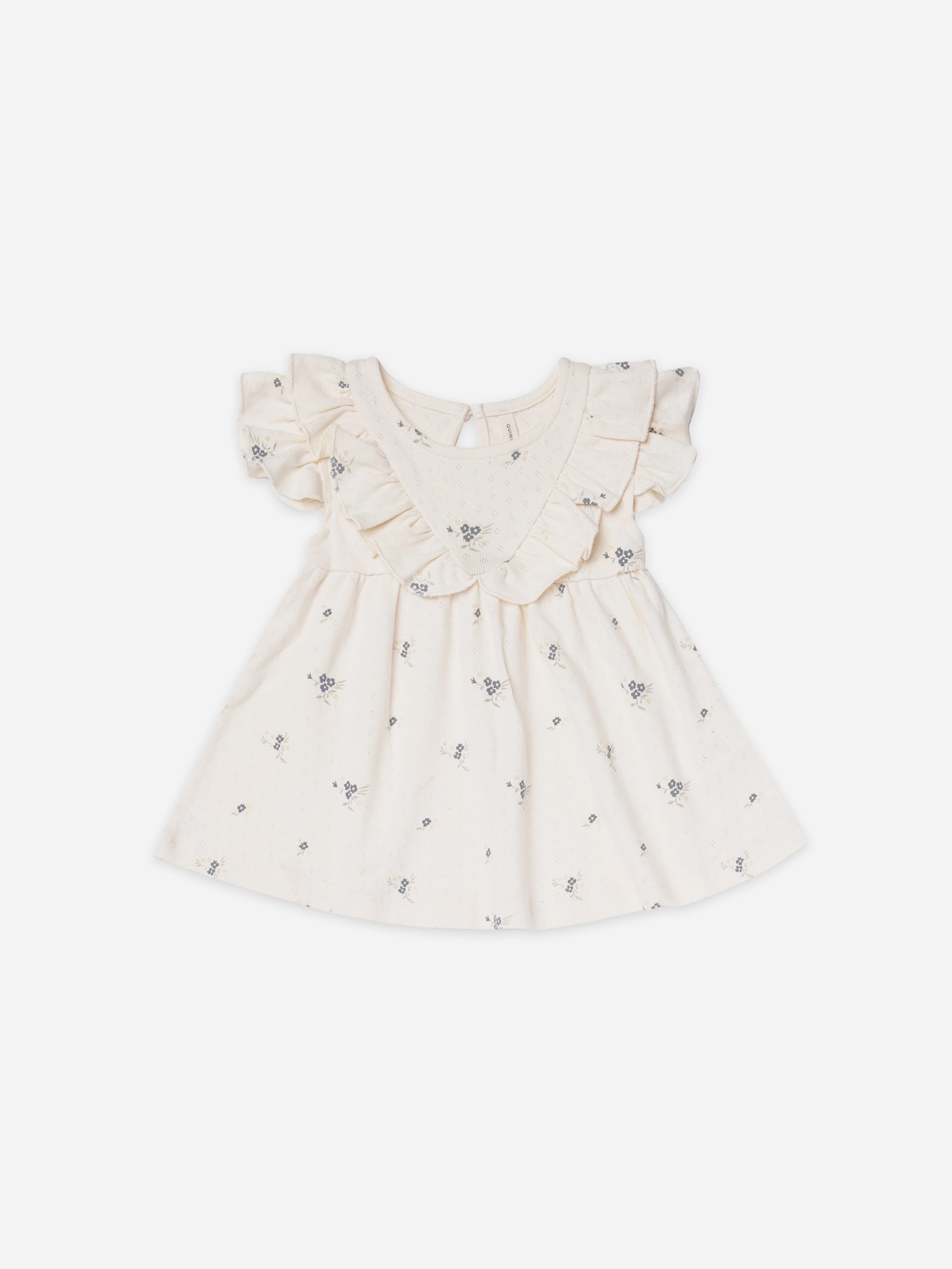 sleeveless ruffle v dress | ditsy ocean - Quincy Mae | Baby Basics | Baby Clothing | Organic Baby Clothes | Modern Baby Boy Clothes |