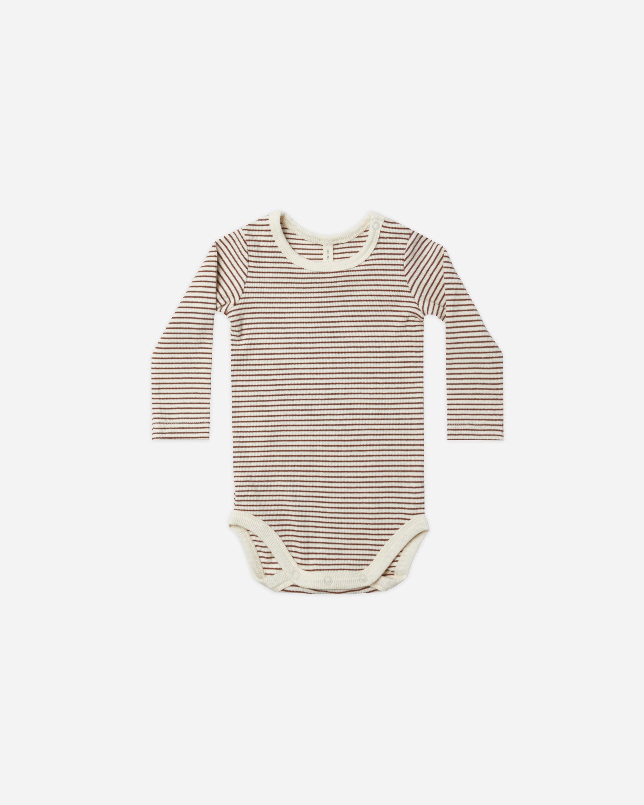 Ribbed Long Sleeve Bodysuit || Plum Stripe - Rylee + Cru | Kids Clothes | Trendy Baby Clothes | Modern Infant Outfits |