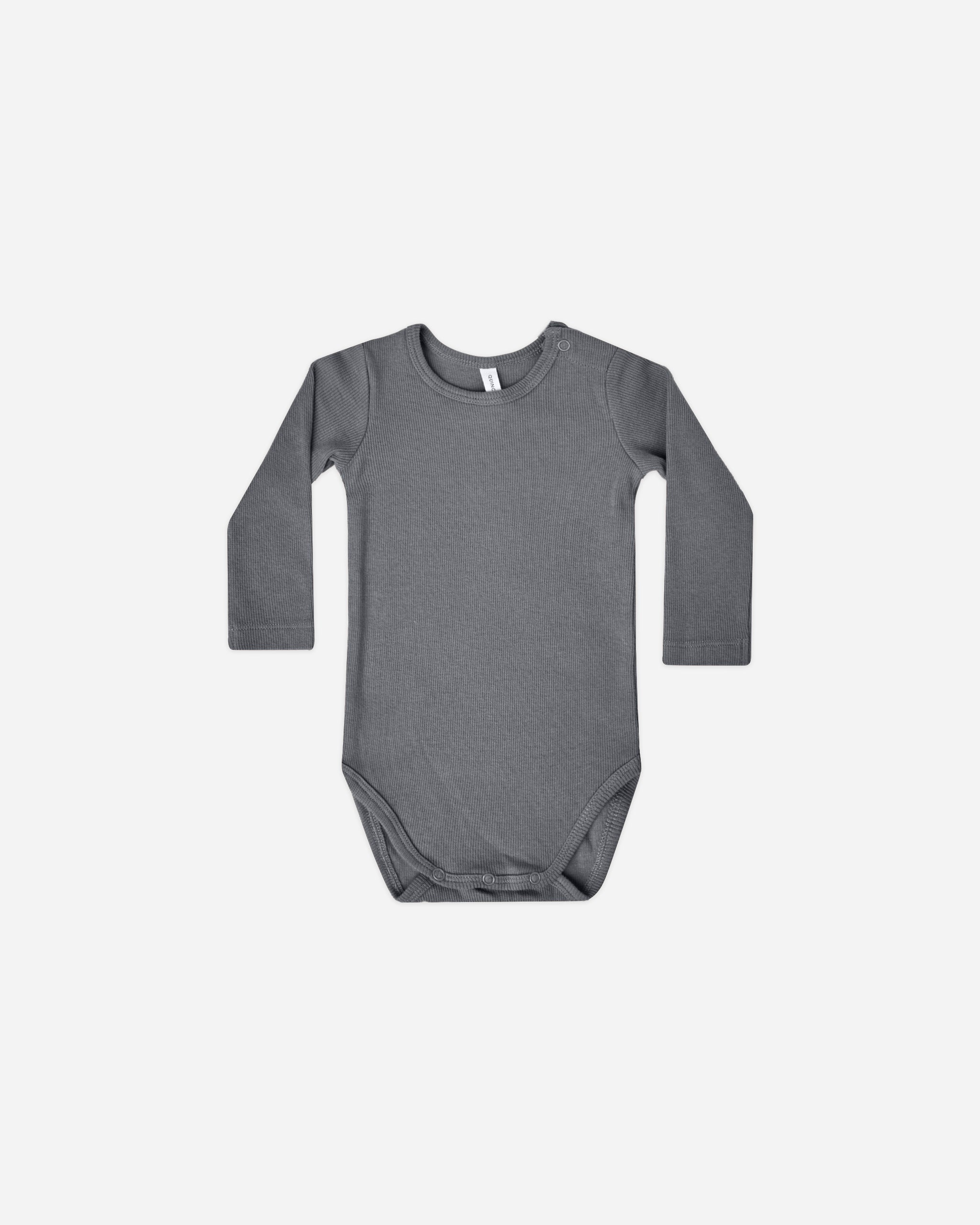 Ribbed Long Sleeve Bodysuit || Navy - Rylee + Cru | Kids Clothes | Trendy Baby Clothes | Modern Infant Outfits |