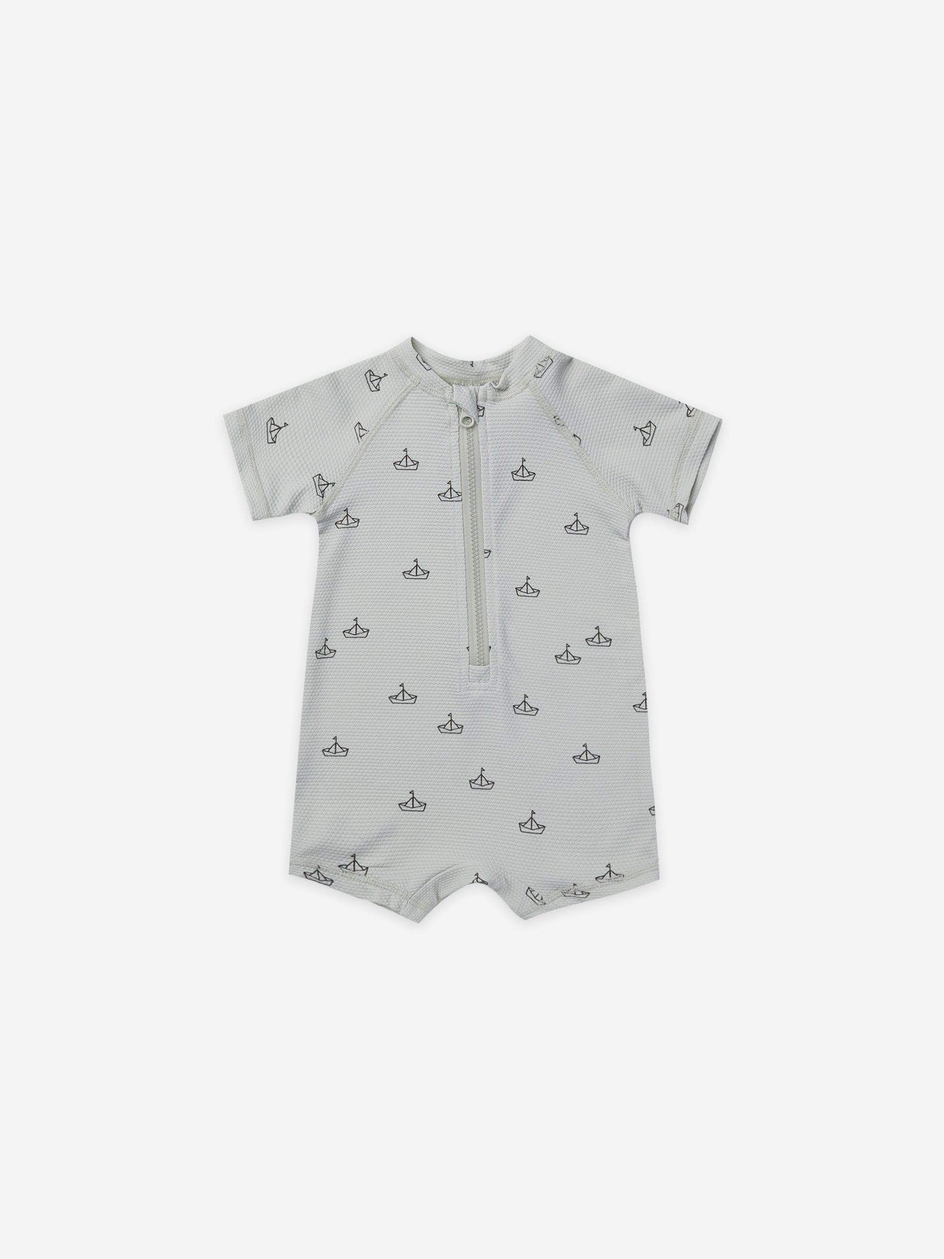 boys zip rashguard | boats - Quincy Mae | Baby Basics | Baby Clothing | Organic Baby Clothes | Modern Baby Boy Clothes |