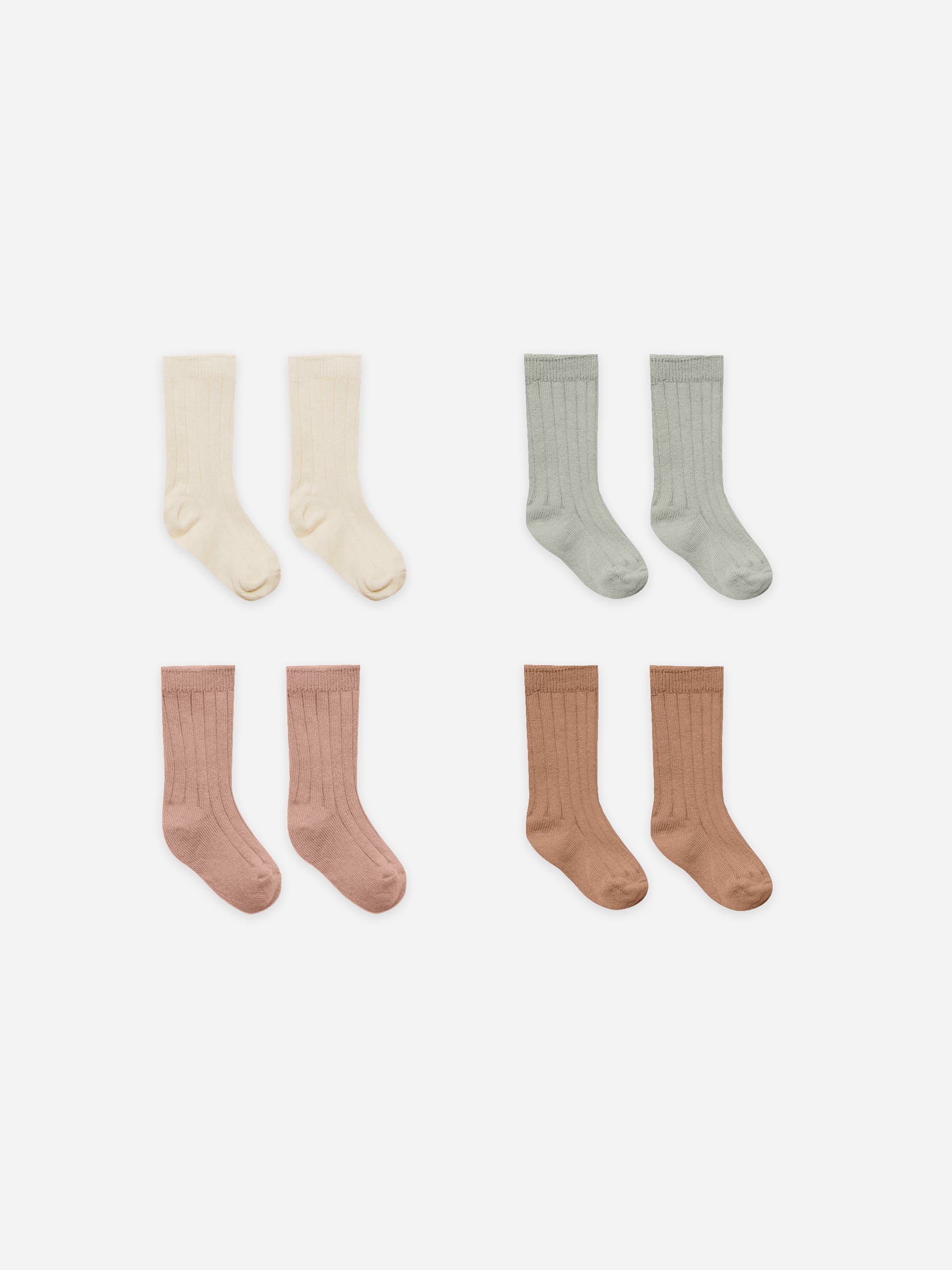 socks, set of 4 | ivory, pistachio, lilac, clay - Quincy Mae | Baby Basics | Baby Clothing | Organic Baby Clothes | Modern Baby Boy Clothes |