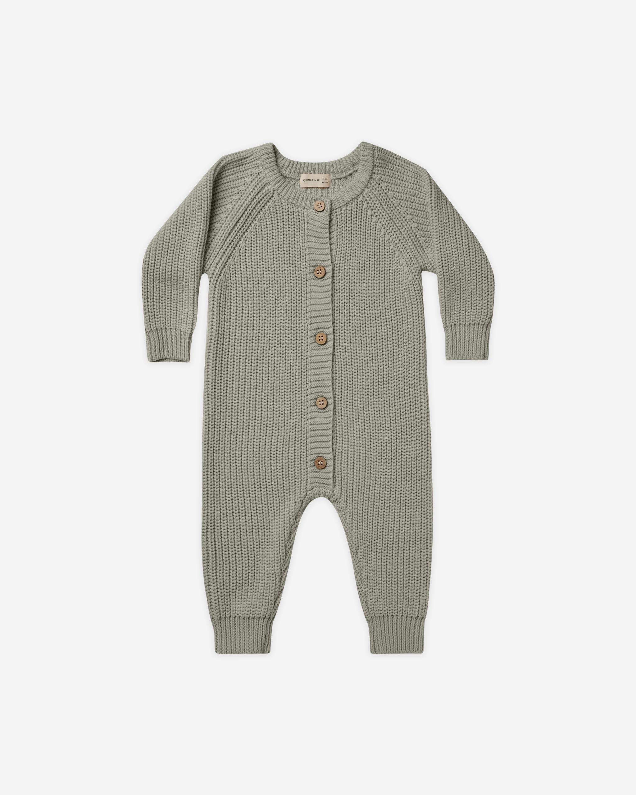 Chunky Knit Jumpsuit || Basil - Rylee + Cru | Kids Clothes | Trendy Baby Clothes | Modern Infant Outfits |