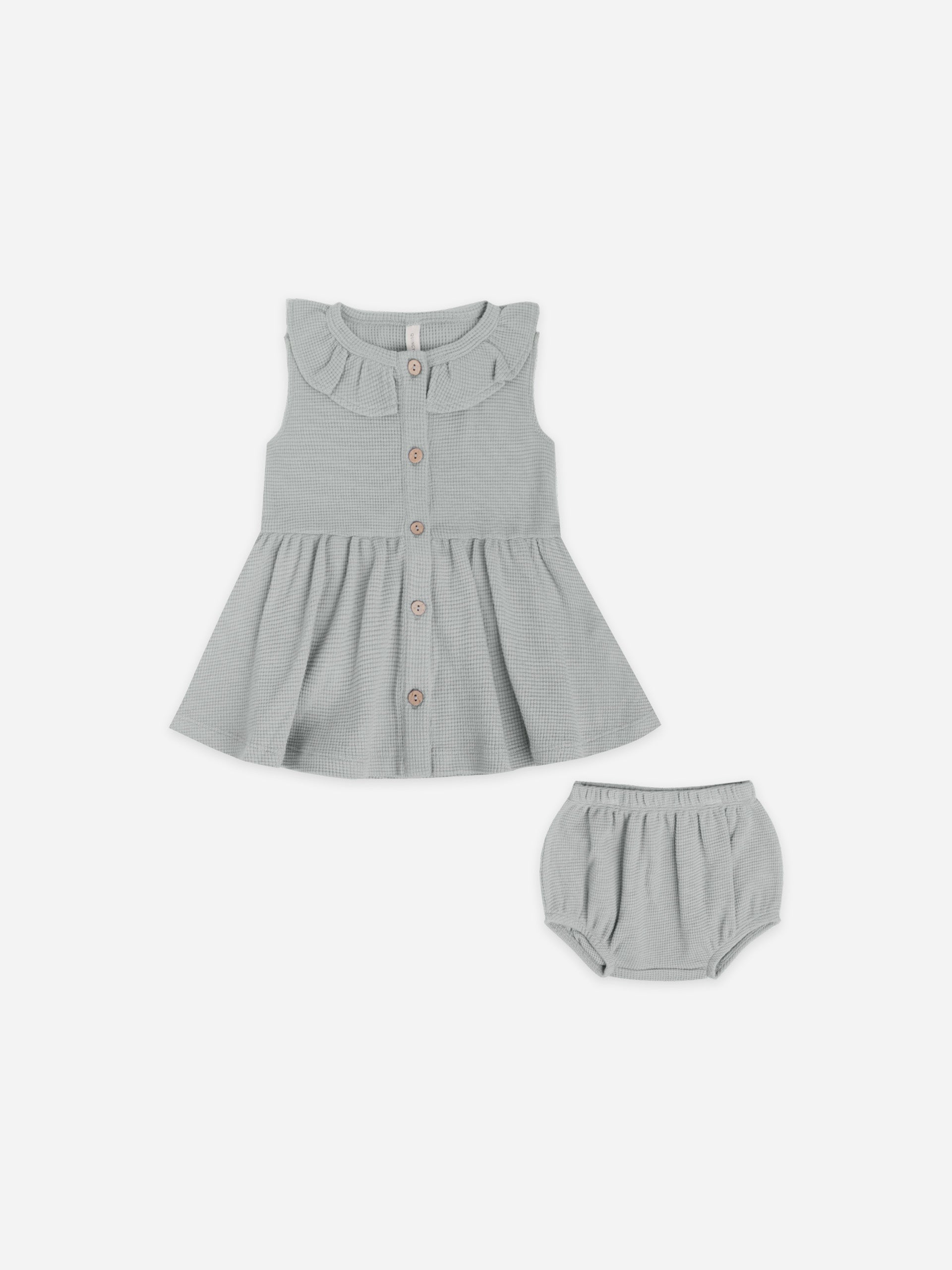 waffle collar tank dress | sky - Quincy Mae | Baby Basics | Baby Clothing | Organic Baby Clothes | Modern Baby Boy Clothes |