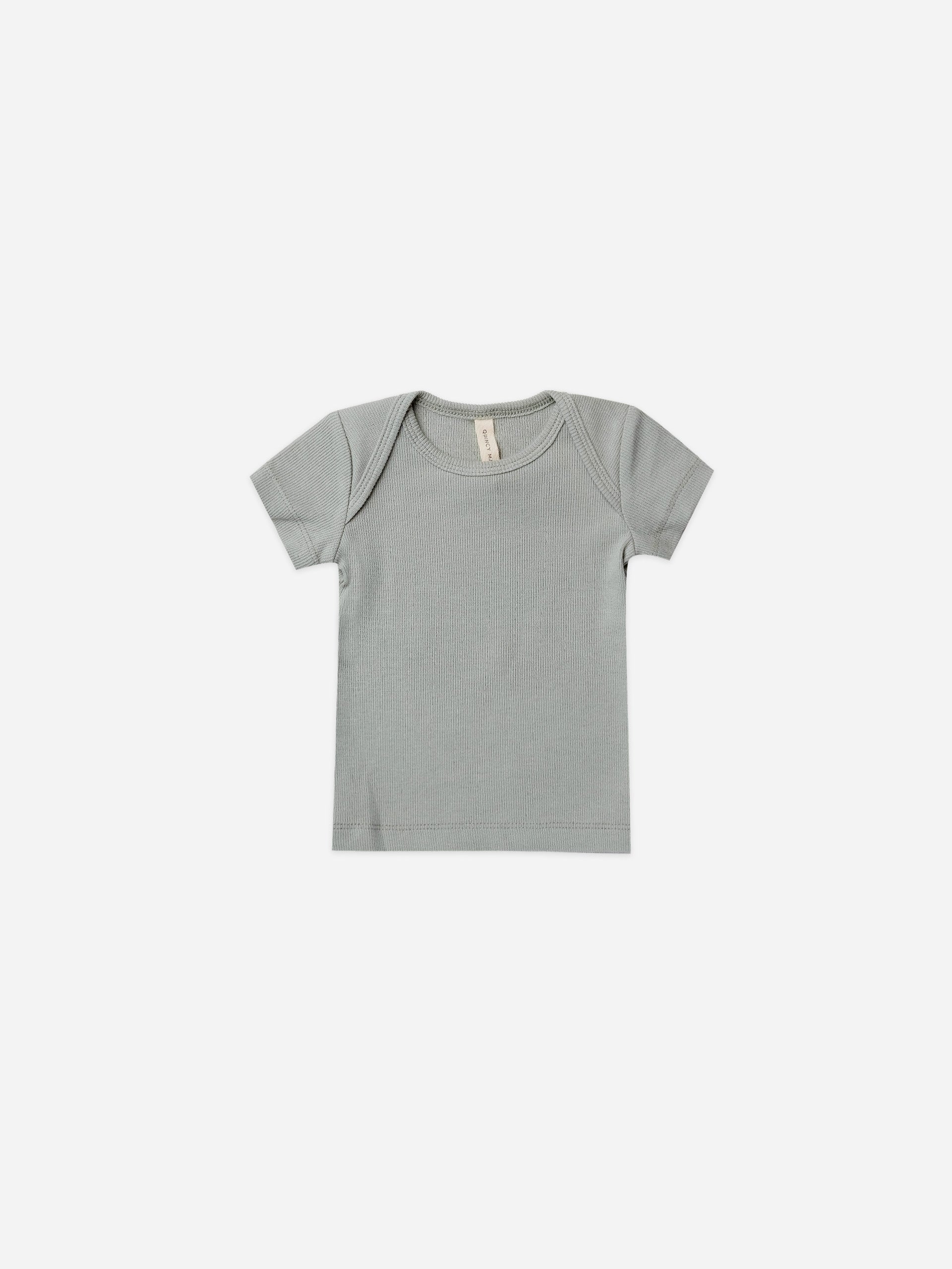 ribbed short sleeve tee | sky - Quincy Mae | Baby Basics | Baby Clothing | Organic Baby Clothes | Modern Baby Boy Clothes |