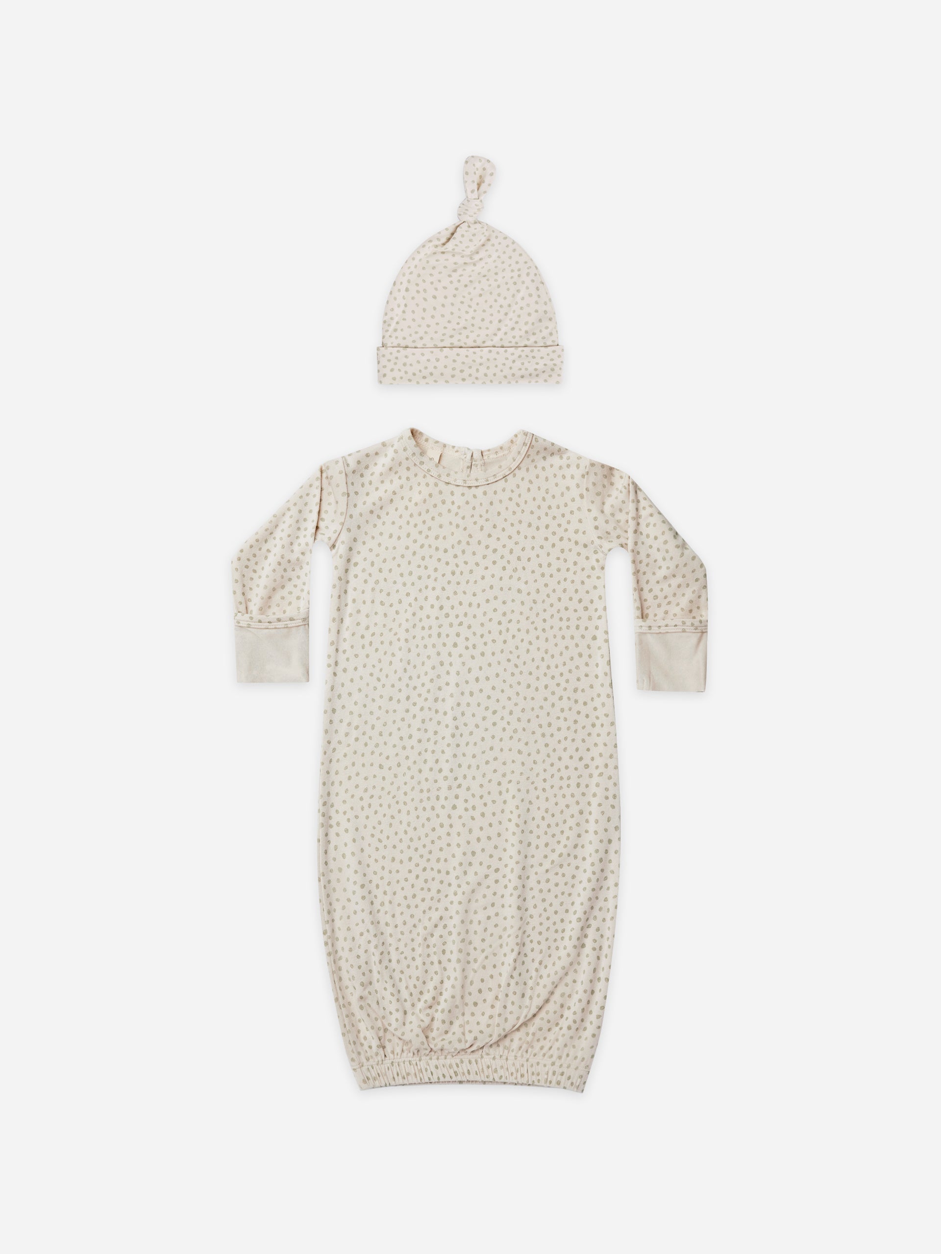 bamboo baby gown & hat set | speckles - Quincy Mae | Baby Basics | Baby Clothing | Organic Baby Clothes | Modern Baby Boy Clothes |