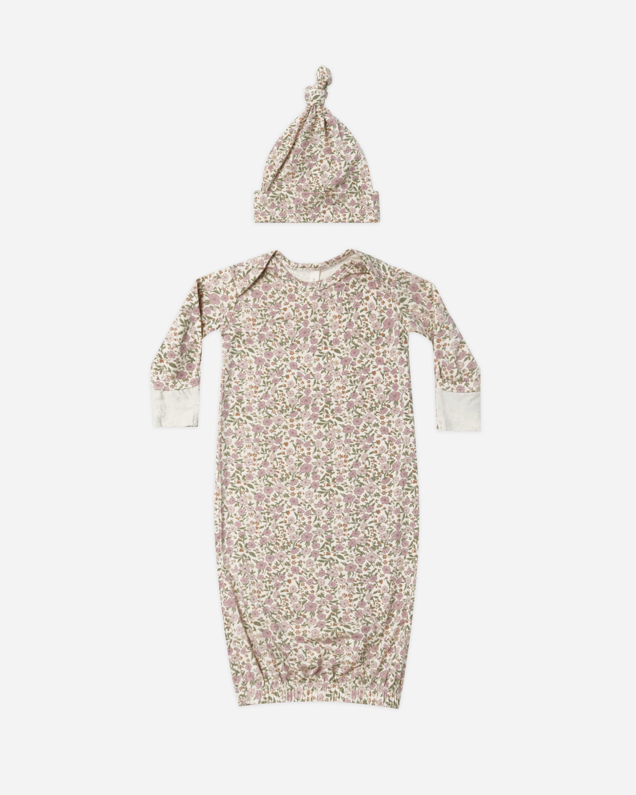 Bamboo Baby Gown + Hat || Flower Field