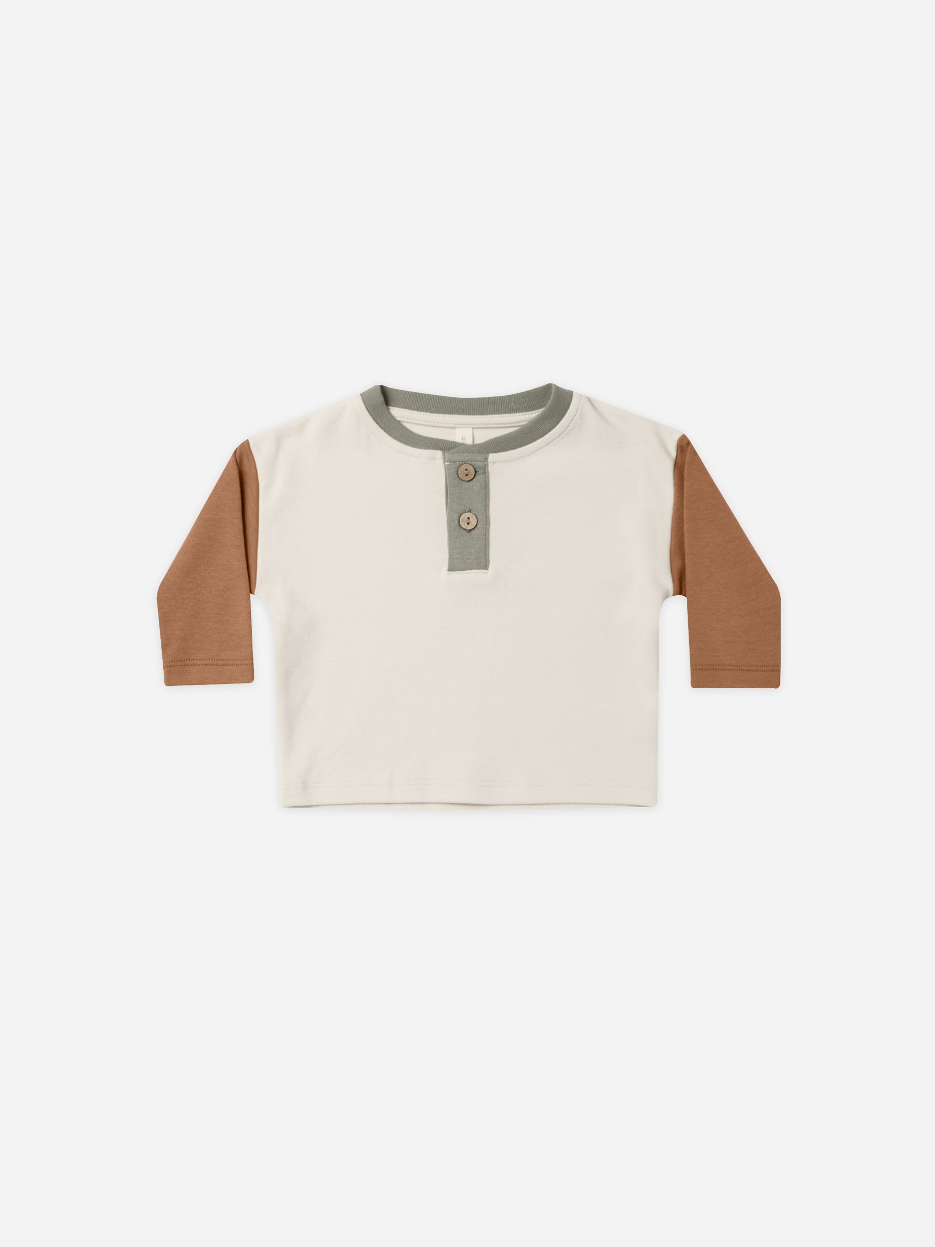 Long Sleeve Henley Tee || Color Block - Rylee + Cru | Kids Clothes | Trendy Baby Clothes | Modern Infant Outfits |