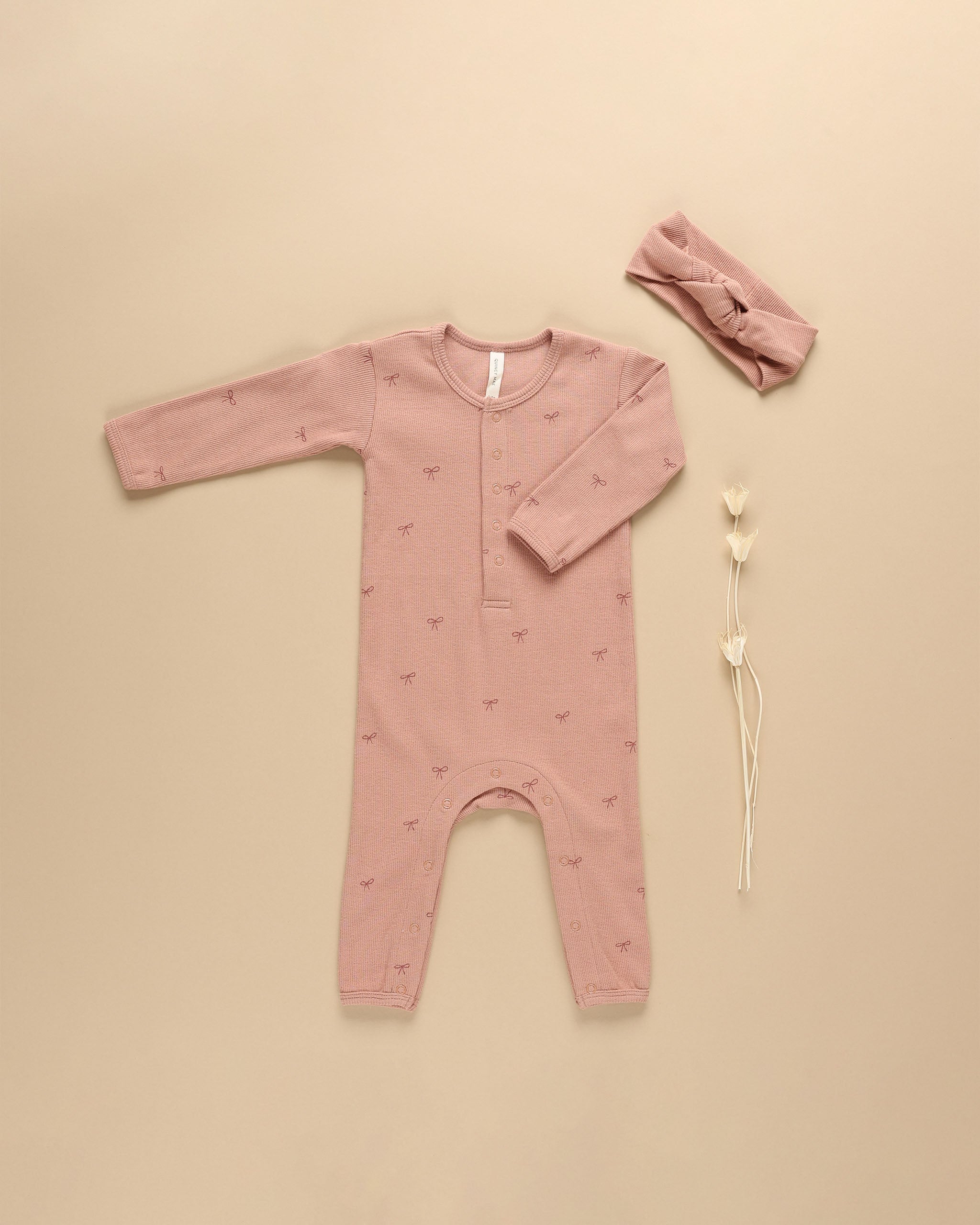 Ribbed Baby Jumpsuit || Bows