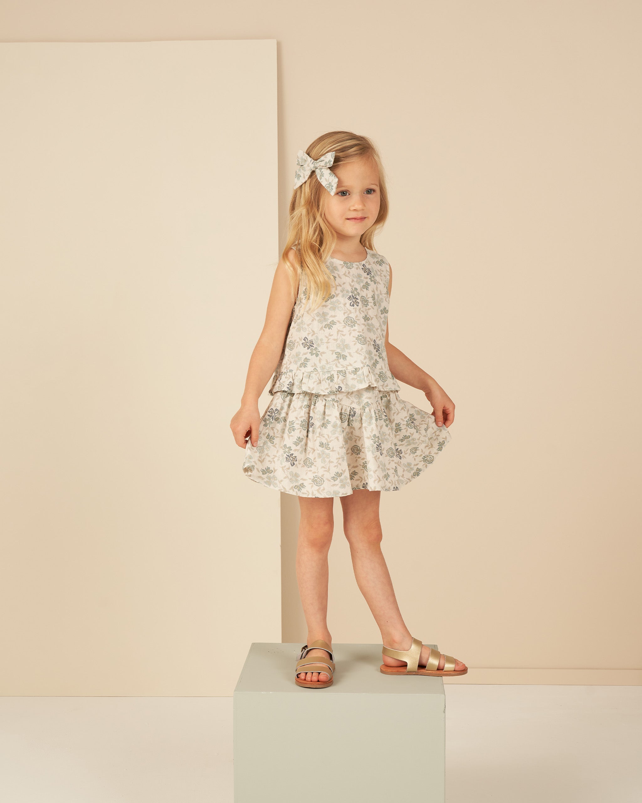 Sparrow Skirt || Blue Floral - Rylee + Cru | Kids Clothes | Trendy Baby Clothes | Modern Infant Outfits |