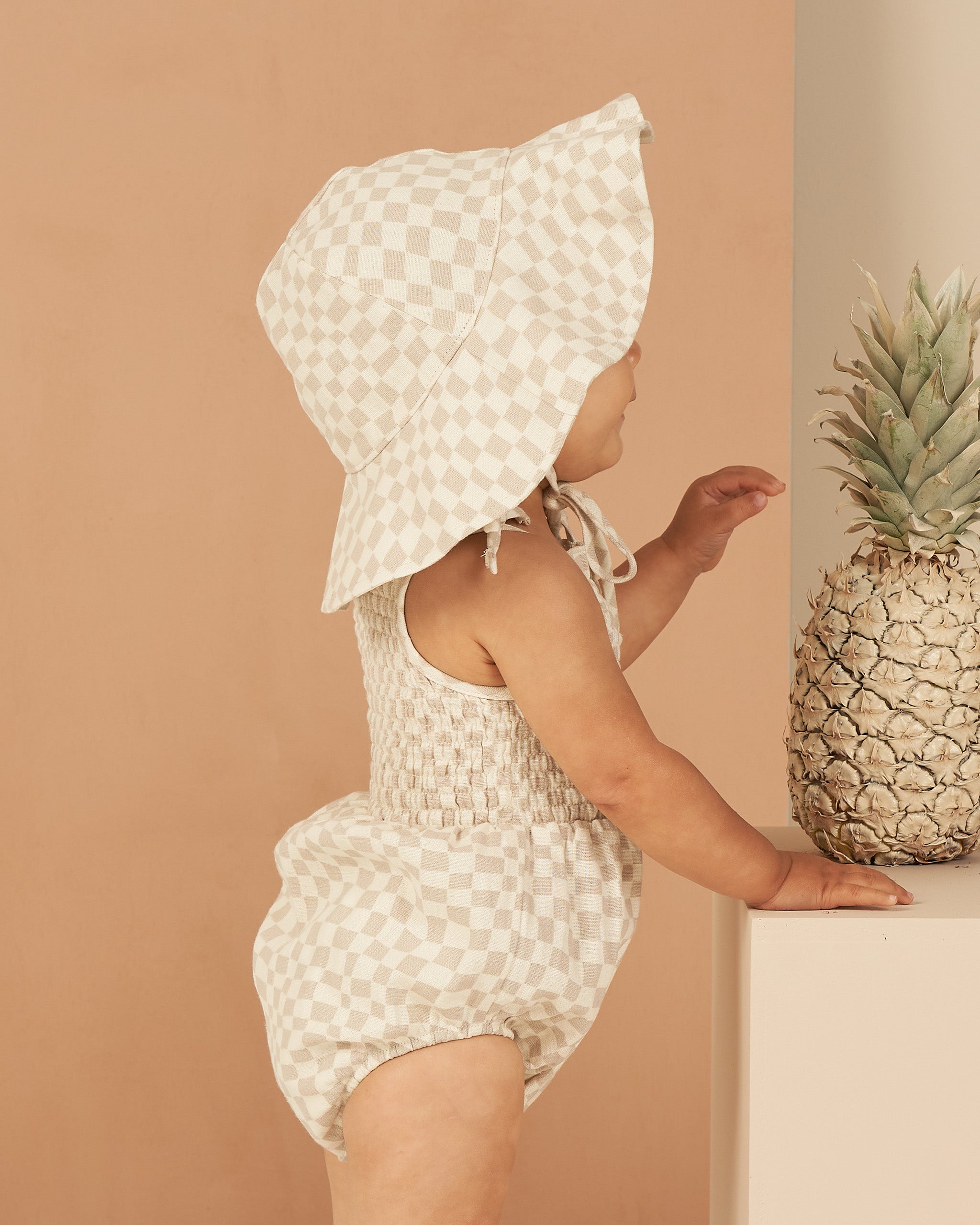 Kaia Romper || Dove Check - Rylee + Cru | Kids Clothes | Trendy Baby Clothes | Modern Infant Outfits |