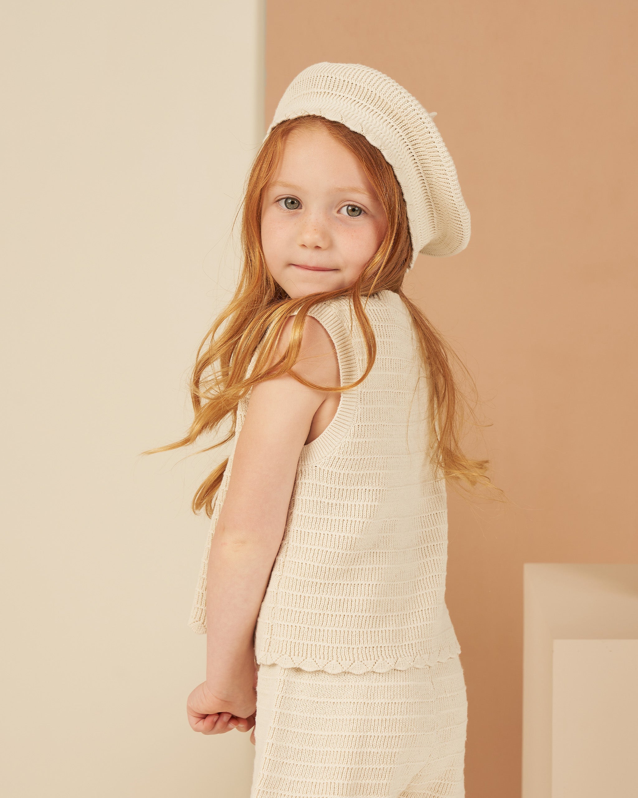 Crochet Beret || Natural - Rylee + Cru | Kids Clothes | Trendy Baby Clothes | Modern Infant Outfits |