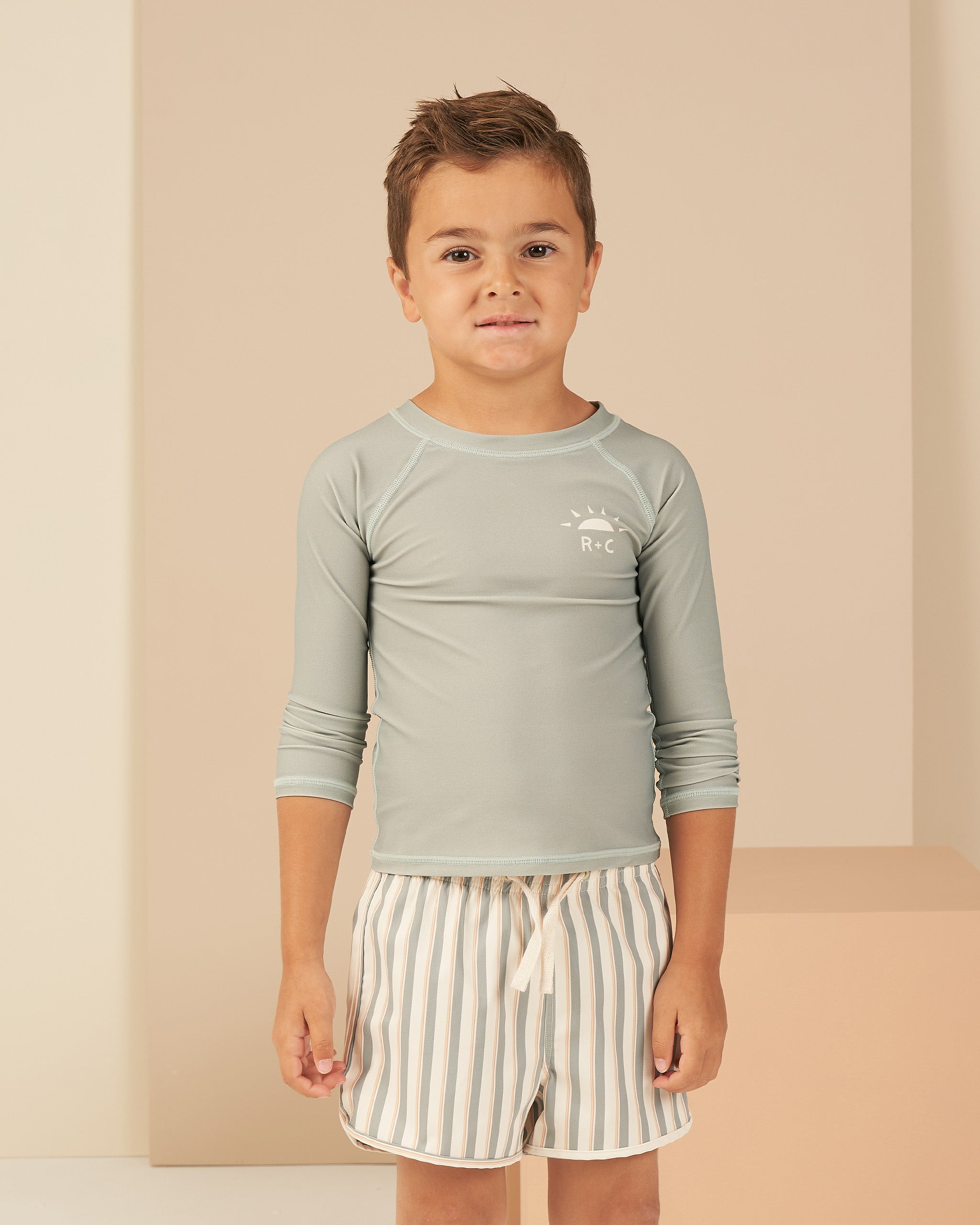 Swim Trunk || Aqua Stripe - Rylee + Cru | Kids Clothes | Trendy Baby Clothes | Modern Infant Outfits |