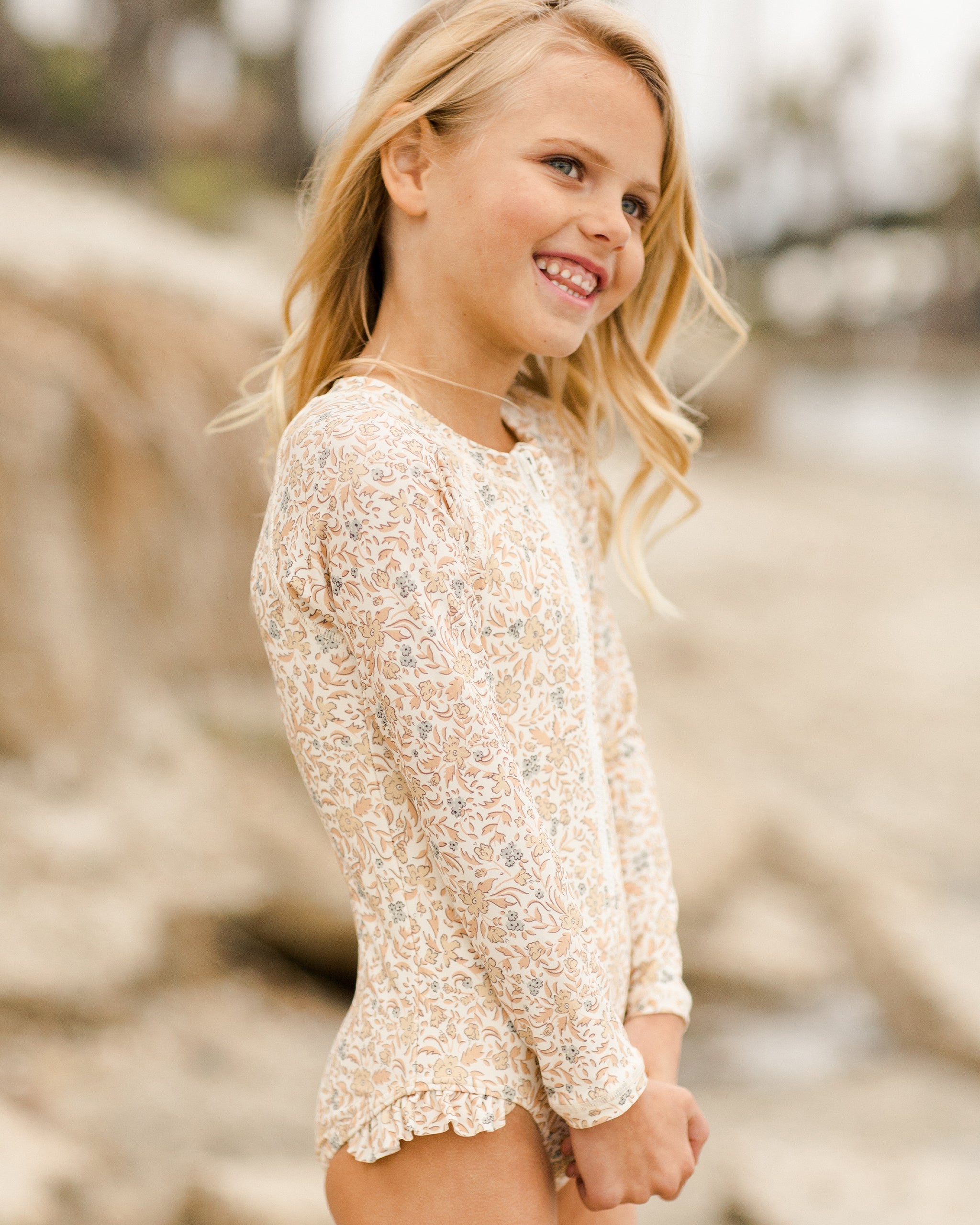 Rash Guard One-Piece || Blossom - Rylee + Cru | Kids Clothes | Trendy Baby Clothes | Modern Infant Outfits |
