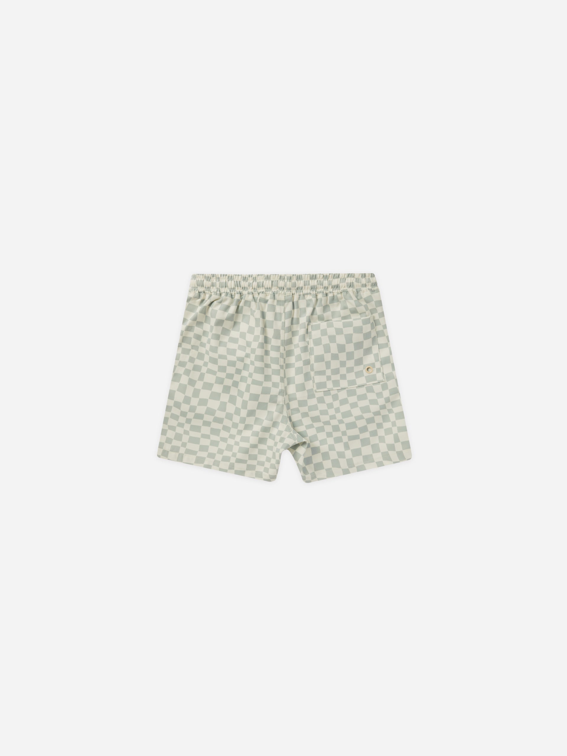 Boardshort || Seafoam Check - Rylee + Cru | Kids Clothes | Trendy Baby Clothes | Modern Infant Outfits |