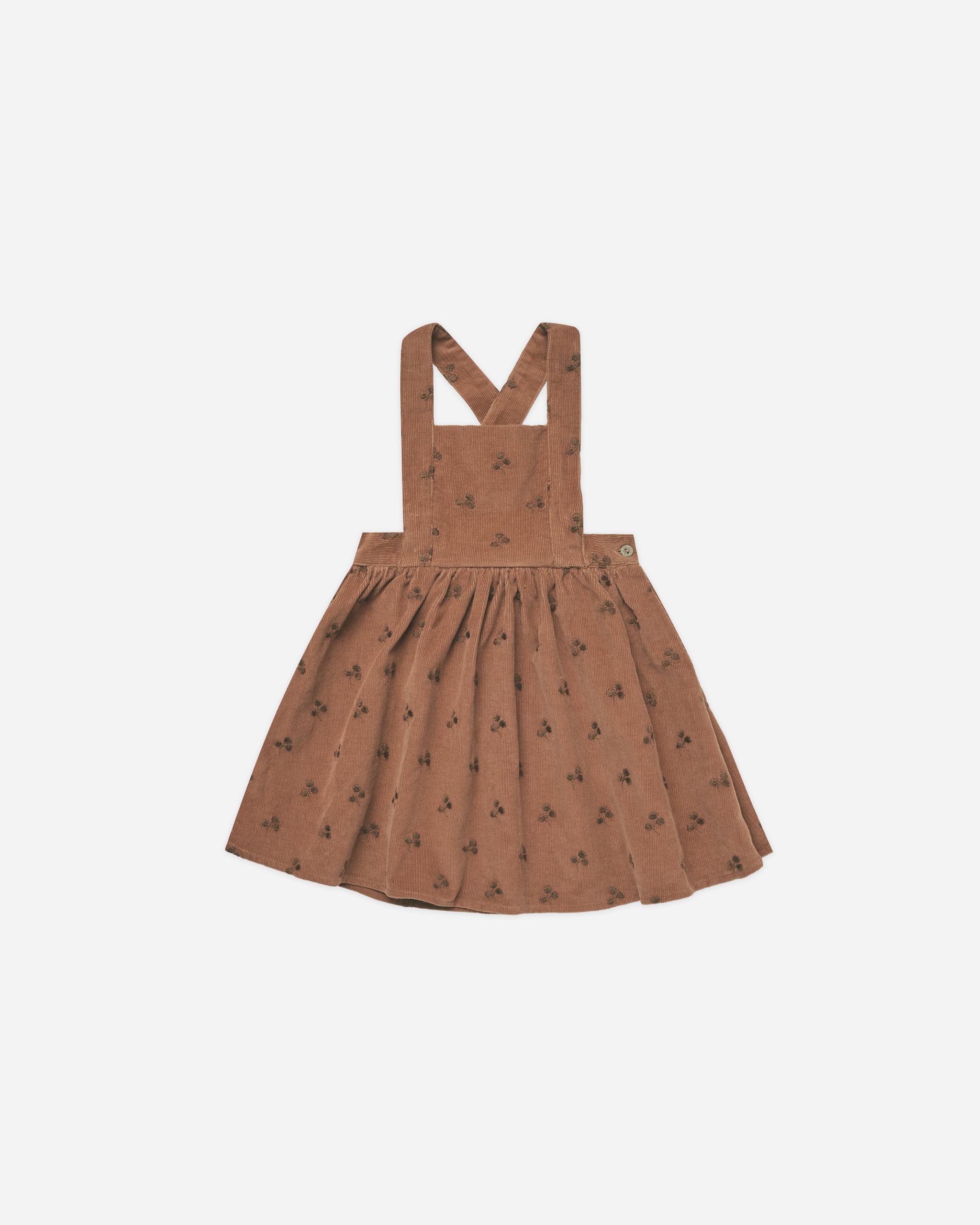 Corduroy Pinafore Dress || Blossom Embroidery