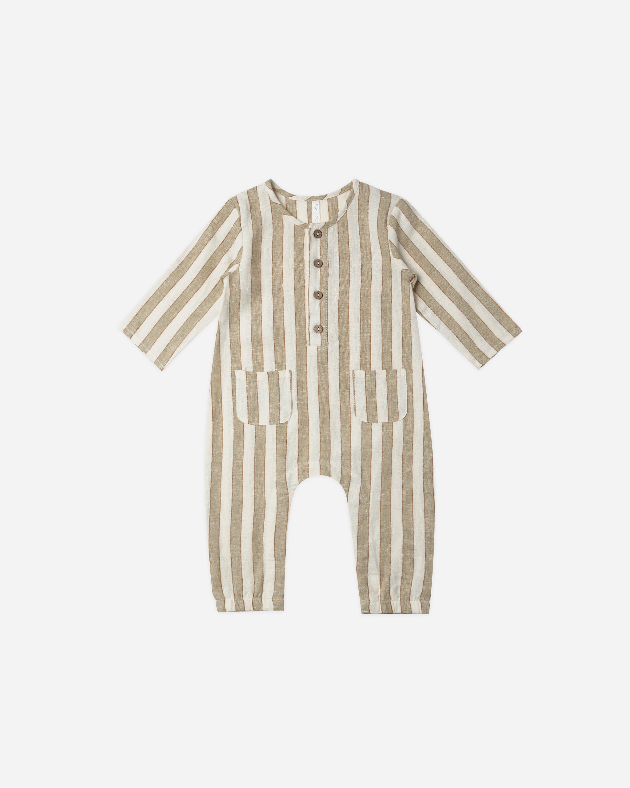 Long Sleeve Woven Jumpsuit || Autumn Stripe - Rylee + Cru | Kids Clothes | Trendy Baby Clothes | Modern Infant Outfits |