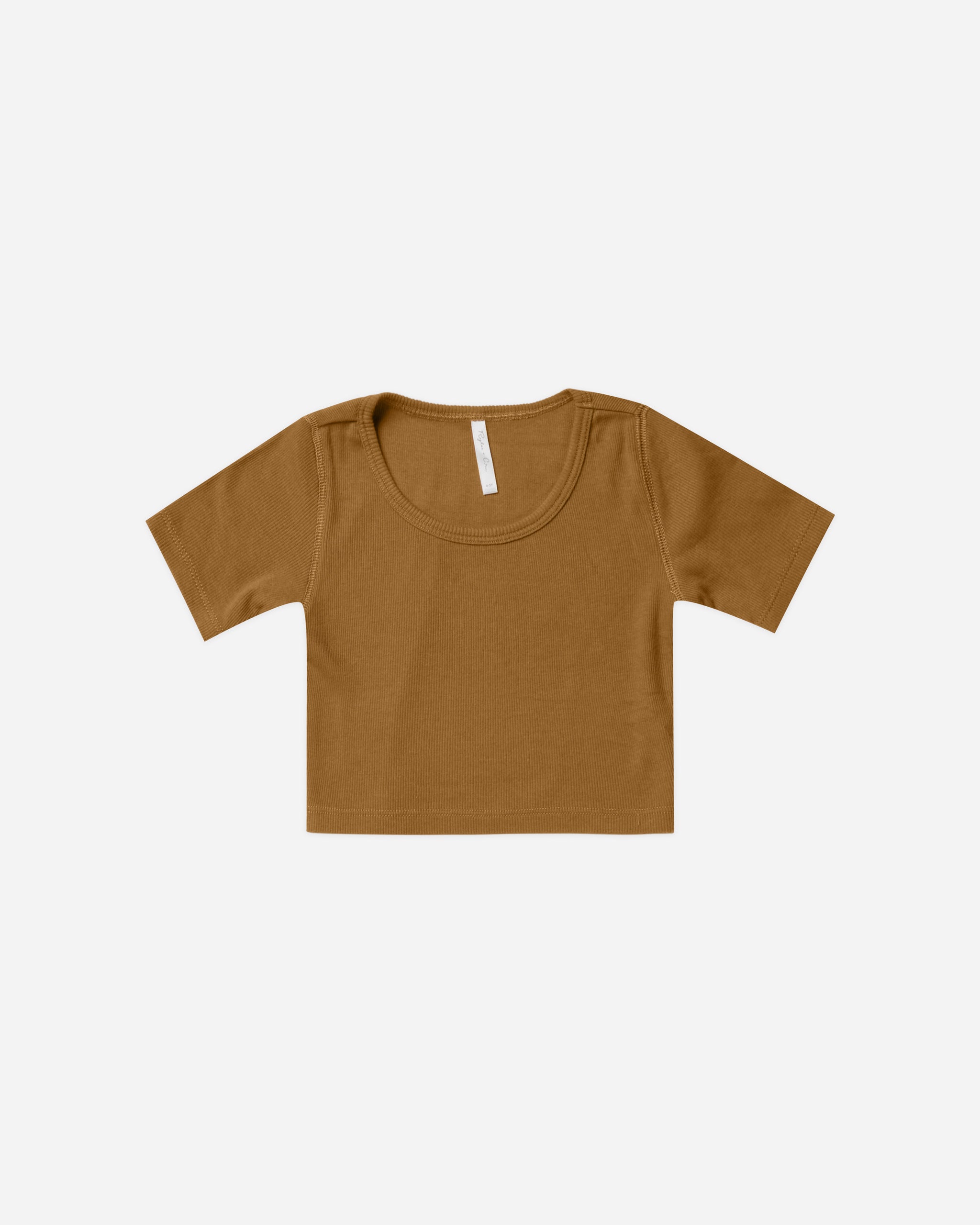 Ribbed Scoop Tee || Brass - Rylee + Cru | Kids Clothes | Trendy Baby Clothes | Modern Infant Outfits |