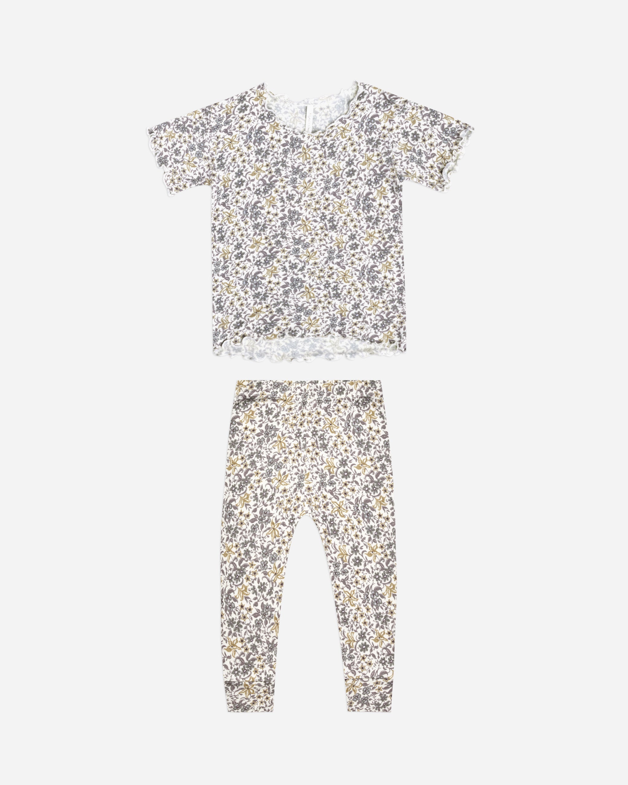 summer modal PJ set || blue floral - Rylee + Cru | Kids Clothes | Trendy Baby Clothes | Modern Infant Outfits |