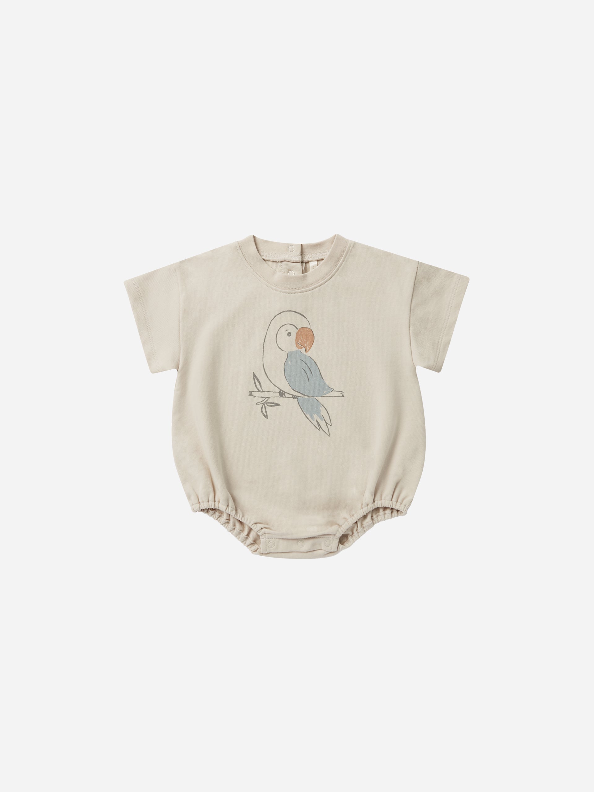Relaxed Bubble Romper || Parrot - Rylee + Cru | Kids Clothes | Trendy Baby Clothes | Modern Infant Outfits |