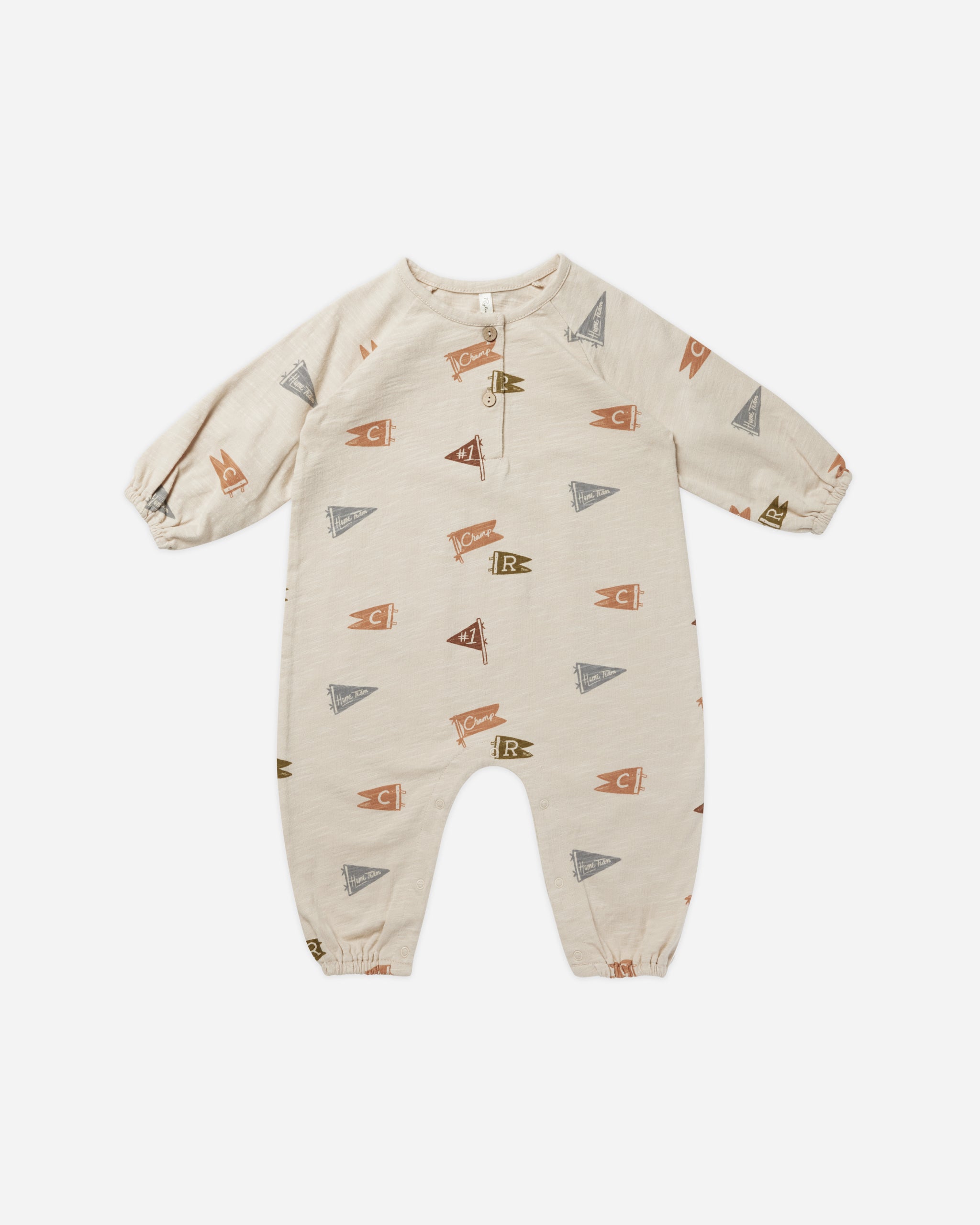 Henley Bubble Jumpsuit || Flags - Rylee + Cru | Kids Clothes | Trendy Baby Clothes | Modern Infant Outfits |