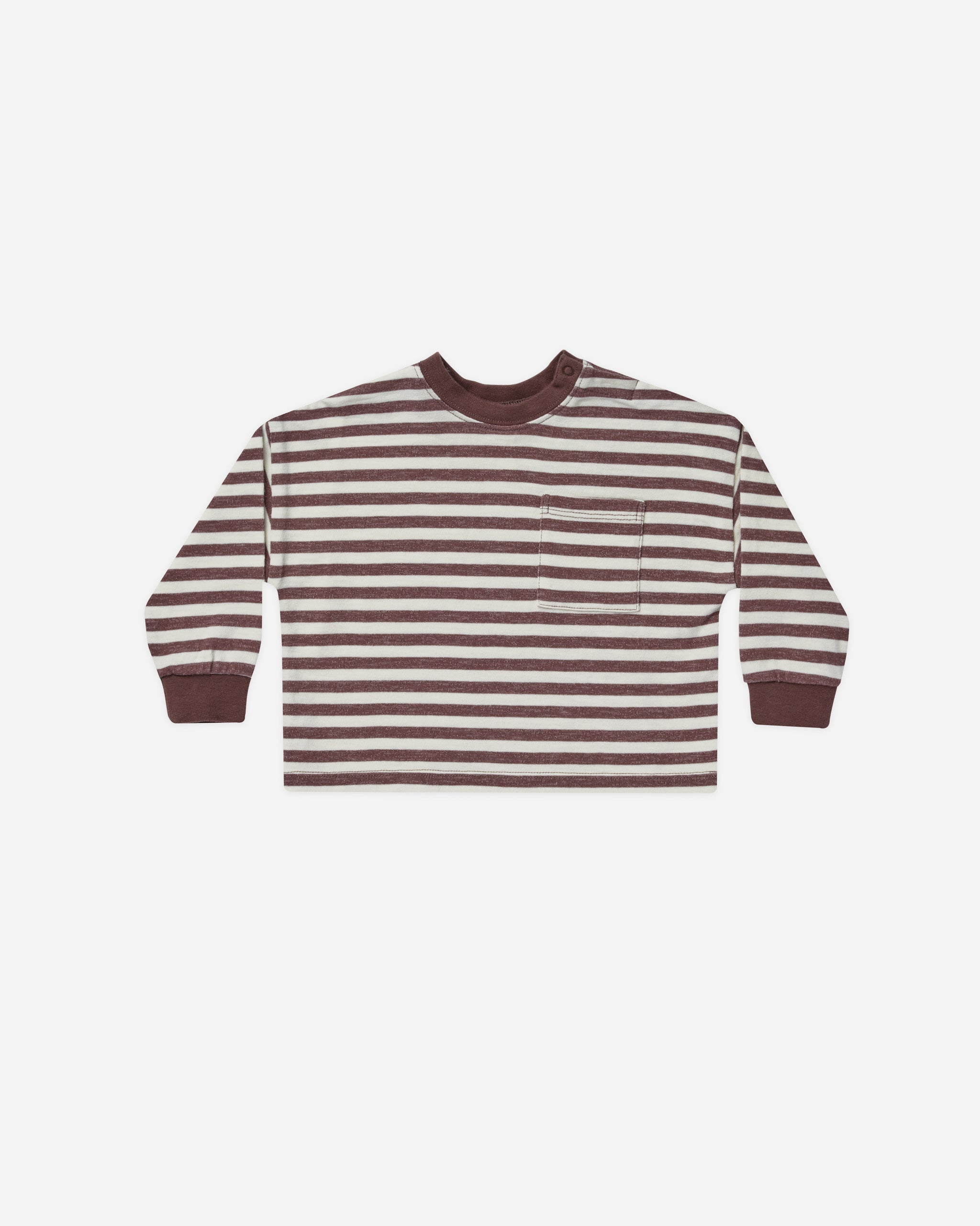 Relaxed Long Sleeve Tee || Plum Stripe - Rylee + Cru | Kids Clothes | Trendy Baby Clothes | Modern Infant Outfits |