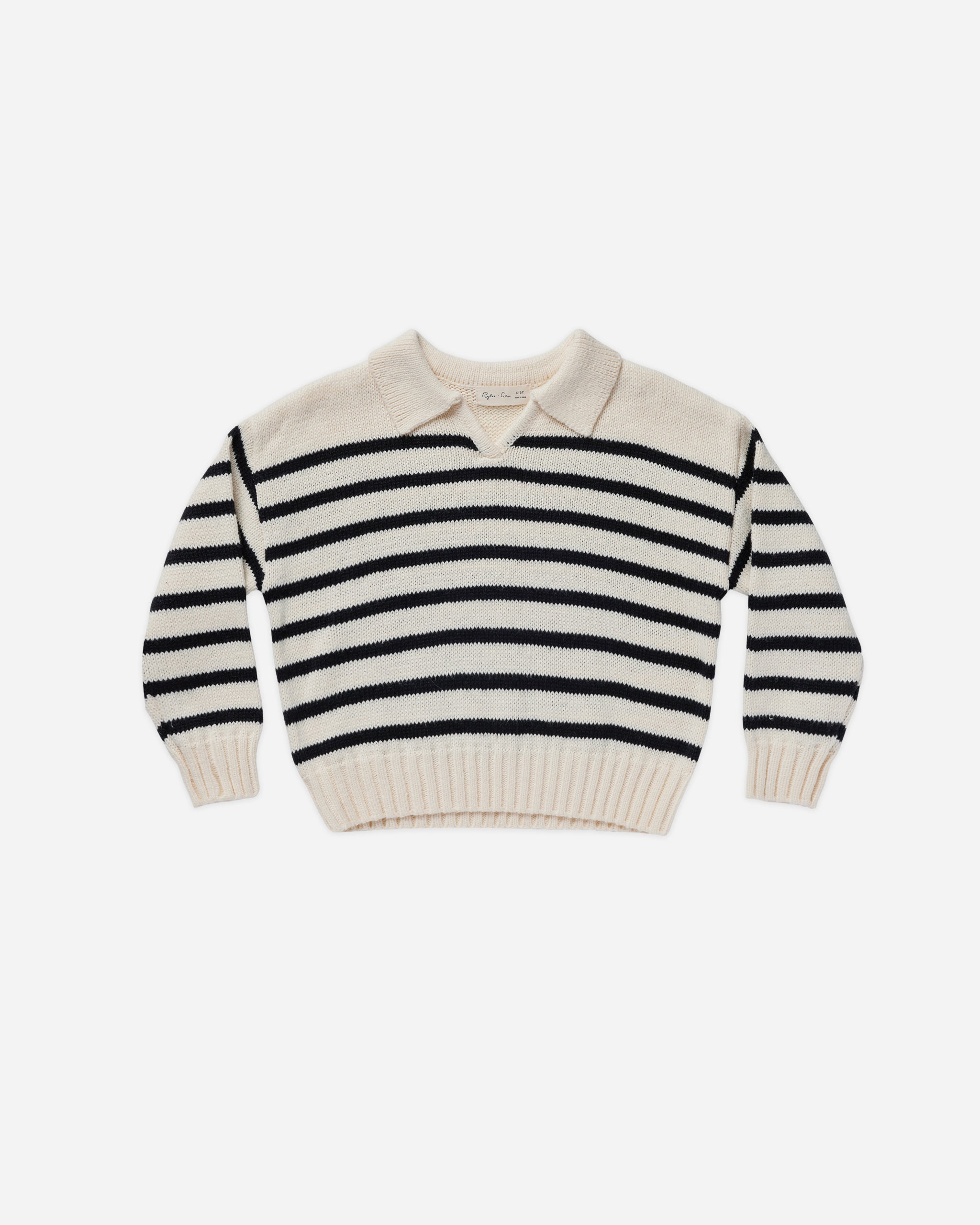 Collared Sweater || Black Stripe