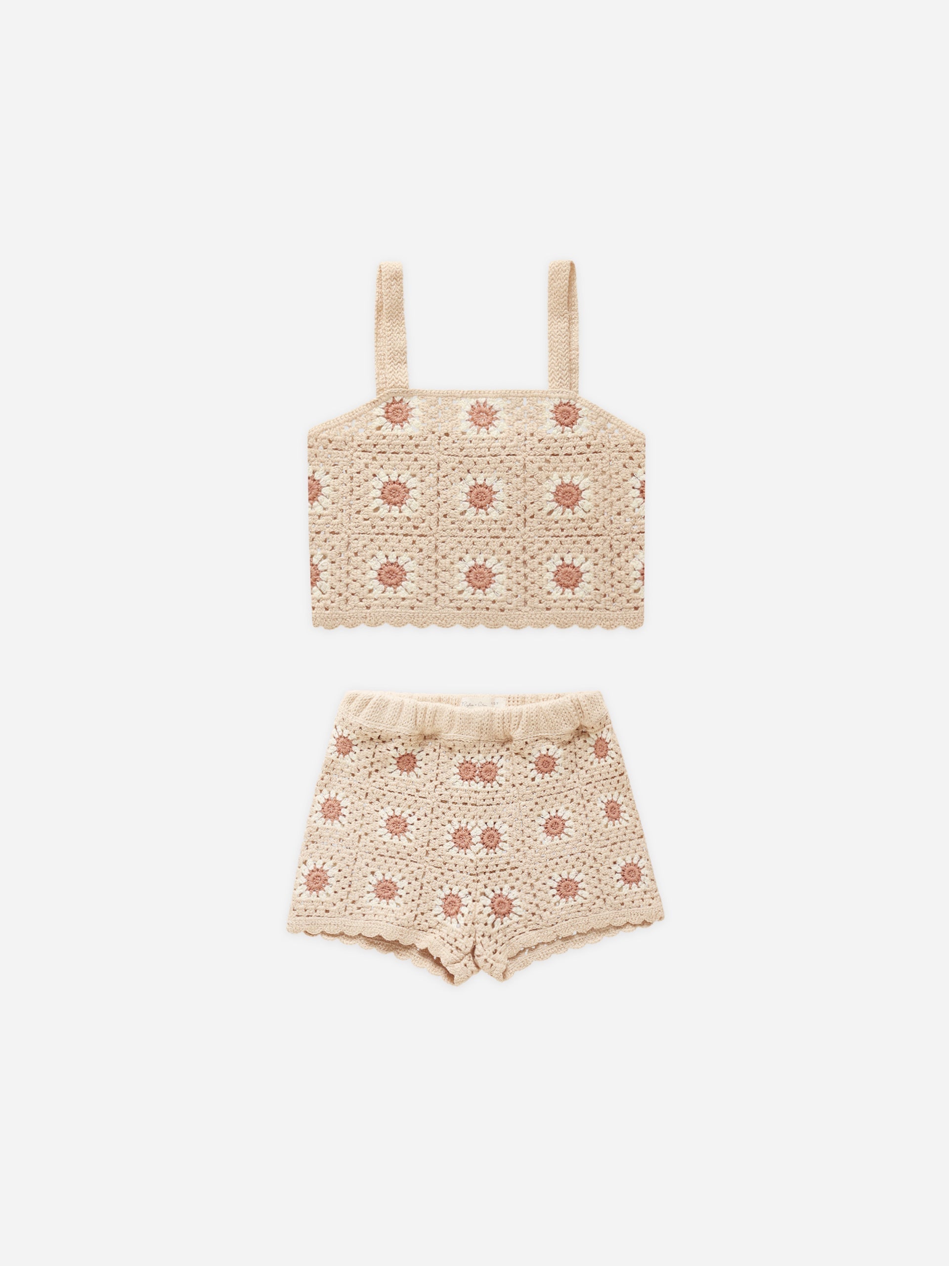 Crochet Summer Set || Floral - Rylee + Cru | Kids Clothes | Trendy Baby Clothes | Modern Infant Outfits |