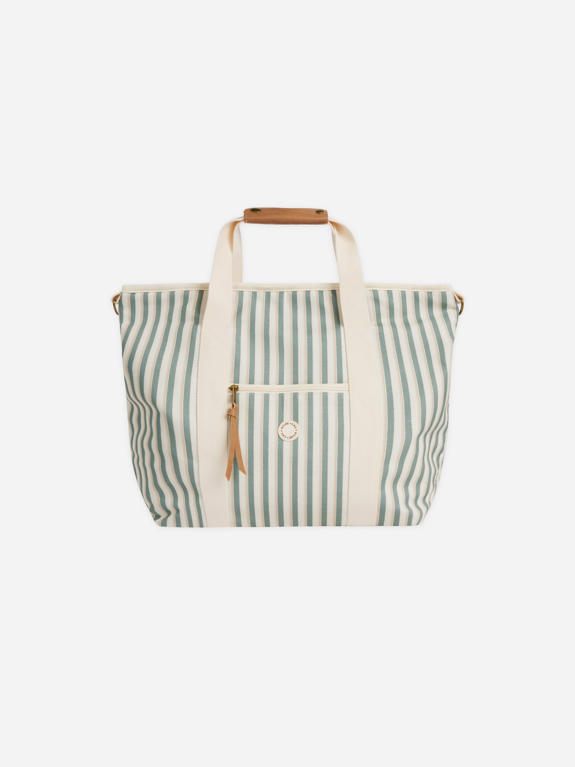 Cooler Tote || Aqua Stripe - Rylee + Cru | Kids Clothes | Trendy Baby Clothes | Modern Infant Outfits |