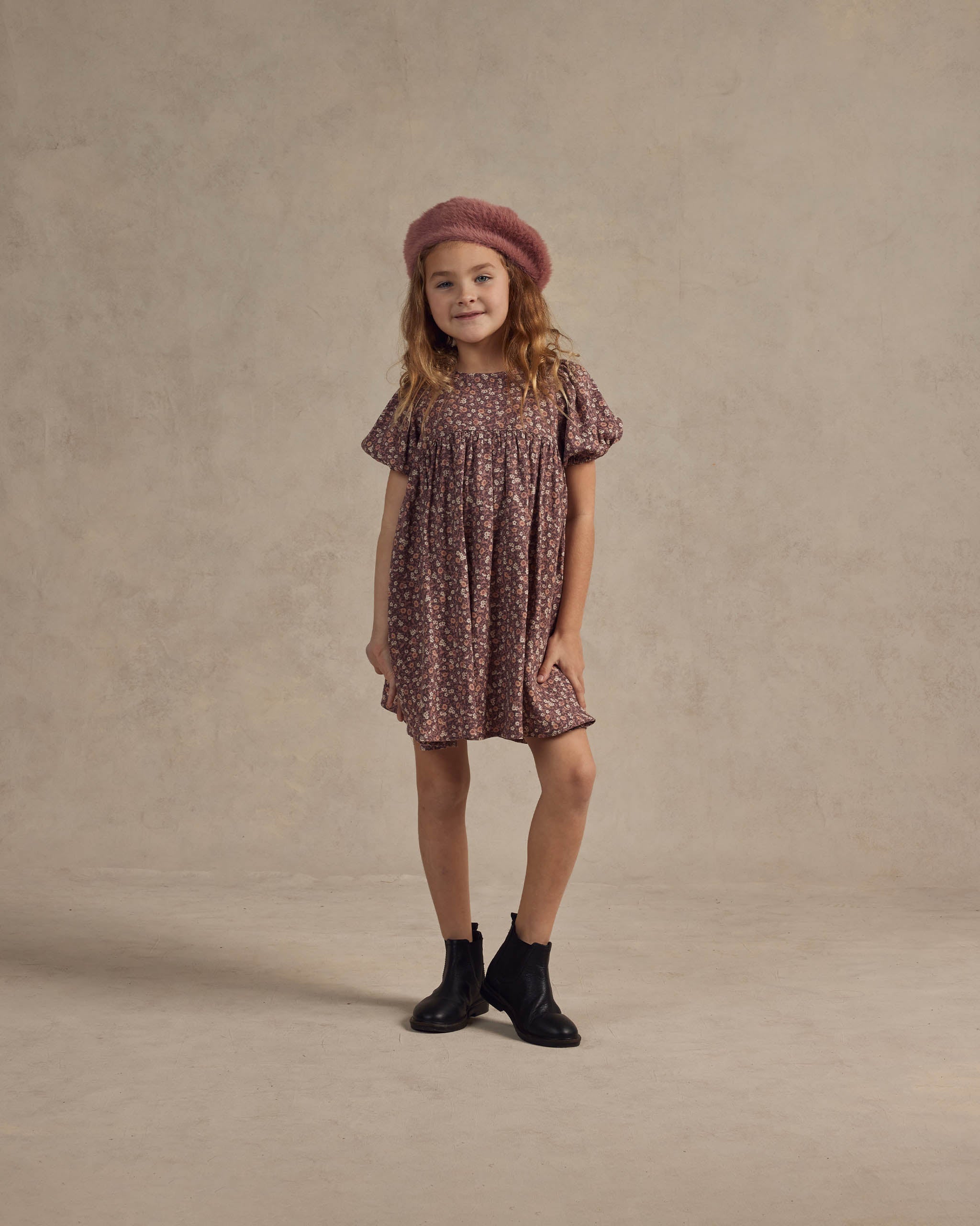 Naomi Dress || Plum Floral - Rylee + Cru | Kids Clothes | Trendy Baby Clothes | Modern Infant Outfits |
