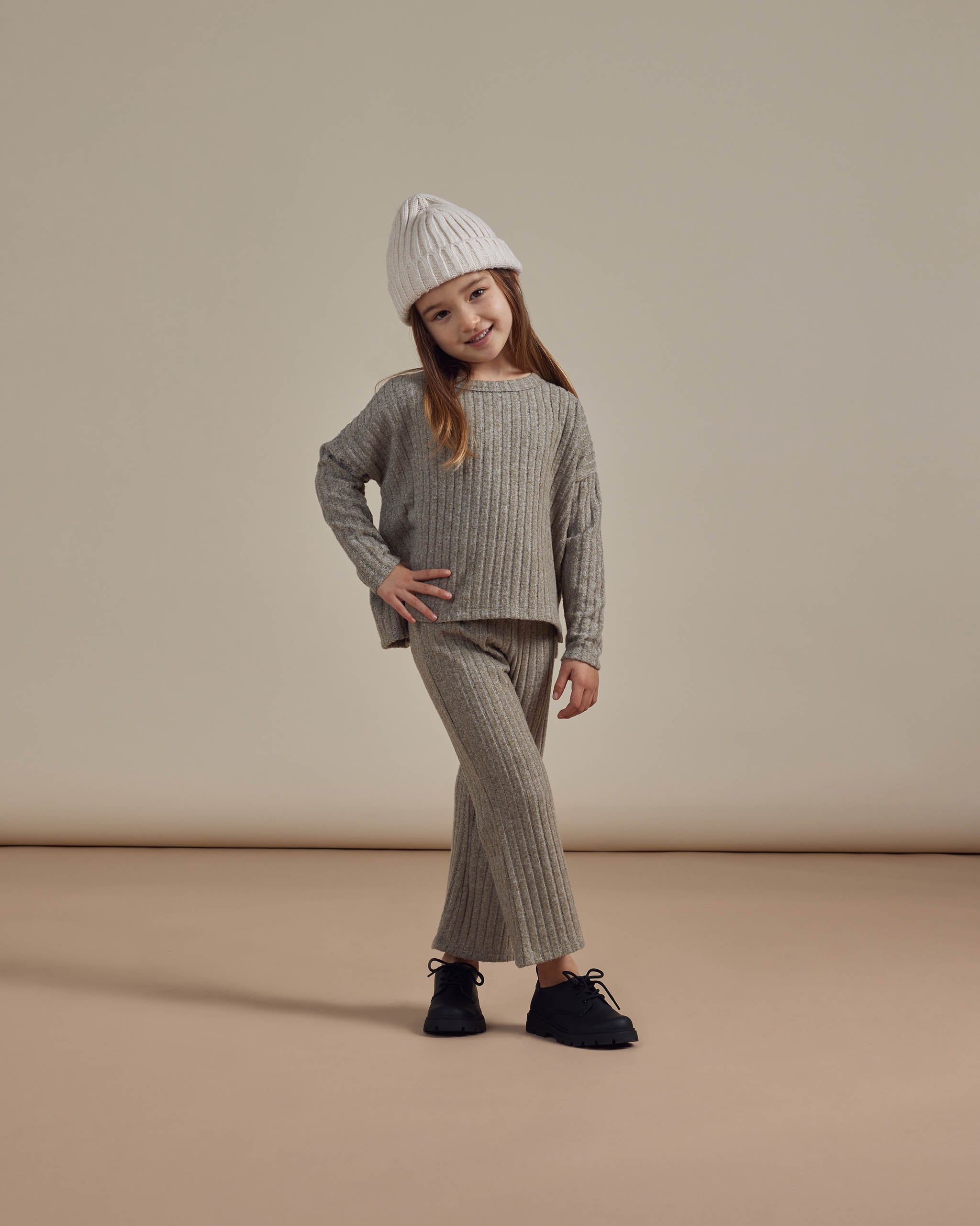 Cozy Rib Knit Set || Heathered Fern - Rylee + Cru | Kids Clothes | Trendy Baby Clothes | Modern Infant Outfits |