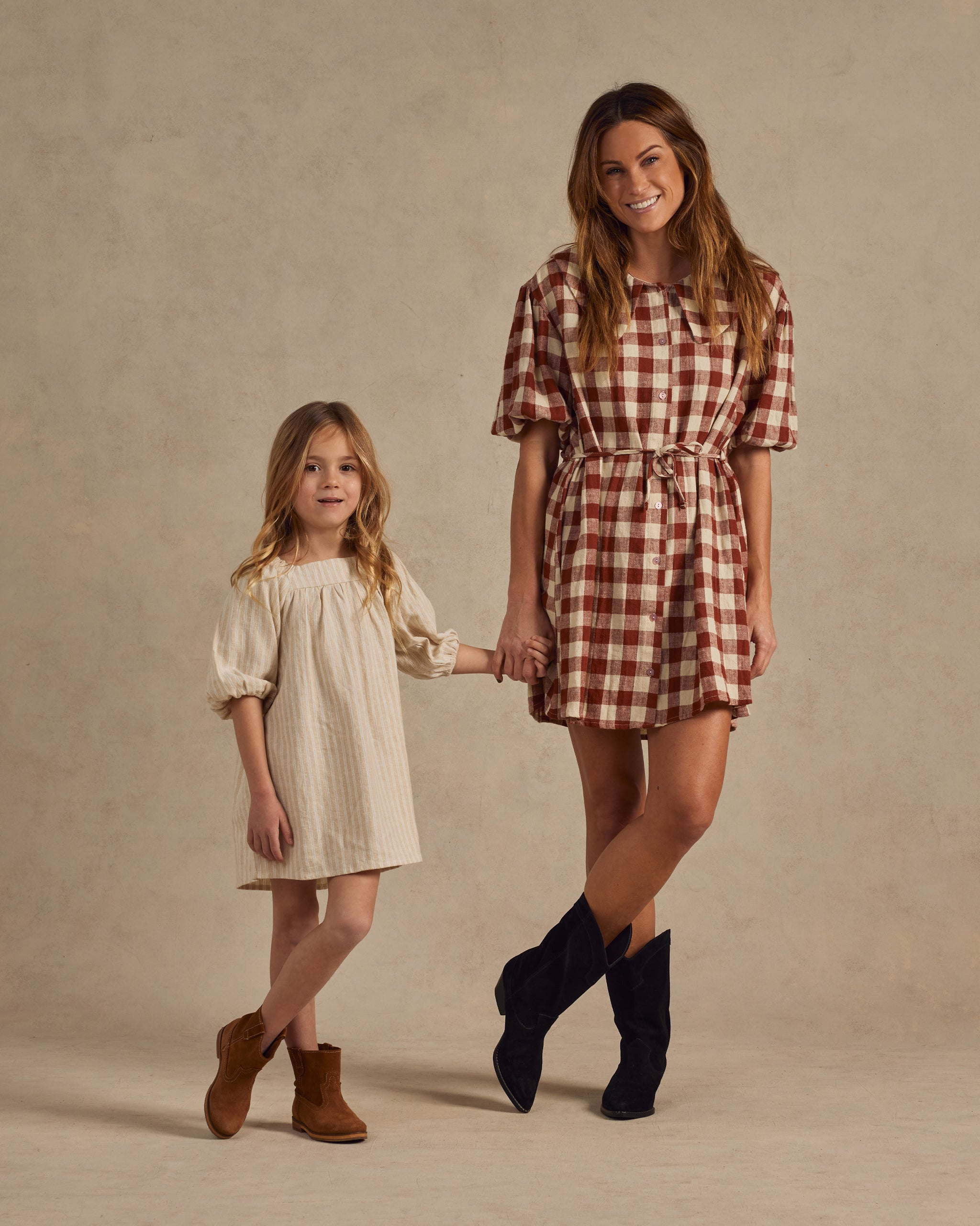 Talee Dress || Champagne Stripe - Rylee + Cru | Kids Clothes | Trendy Baby Clothes | Modern Infant Outfits |